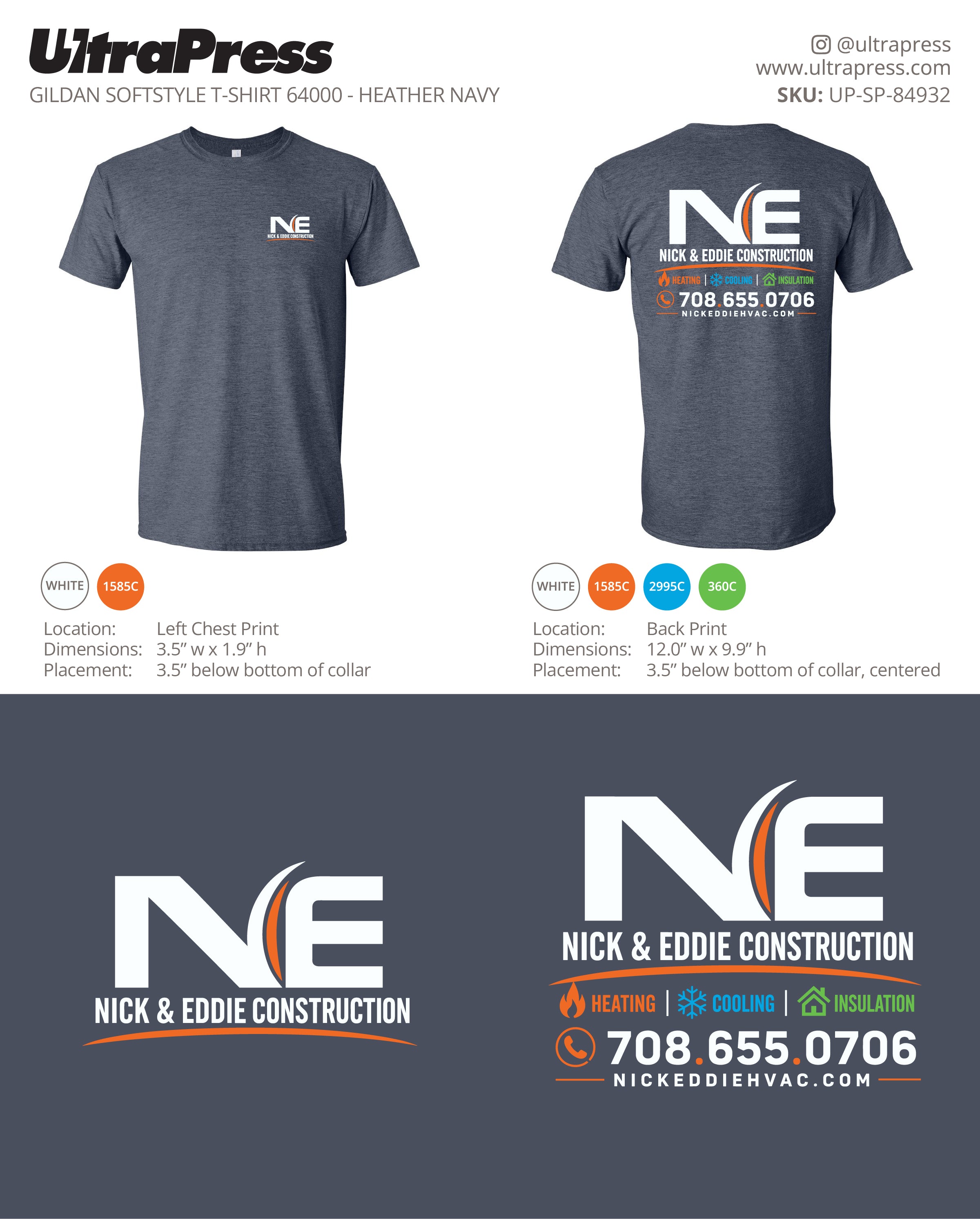UP-SP-84932 Nick & Eddie Construction (T-Shirts) - Nicholas R. Skalnik 100 Min Qty (Bulk)
