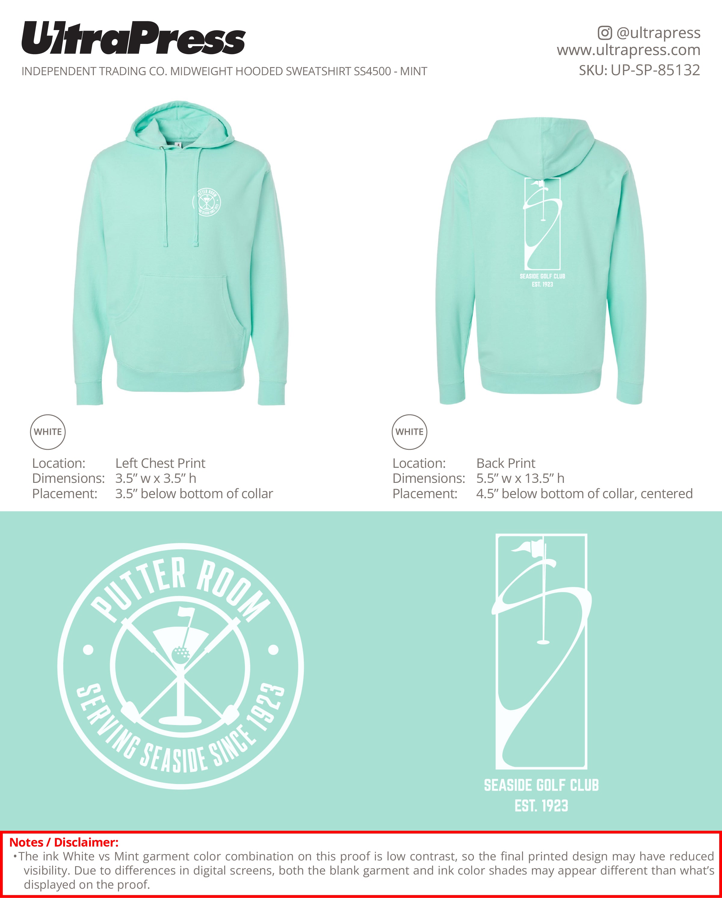UP-SP-85132 Seaside Golf Club Inc. Hoodies - Linata Lee - 50 Min Qty - Package Deal (Bulk)