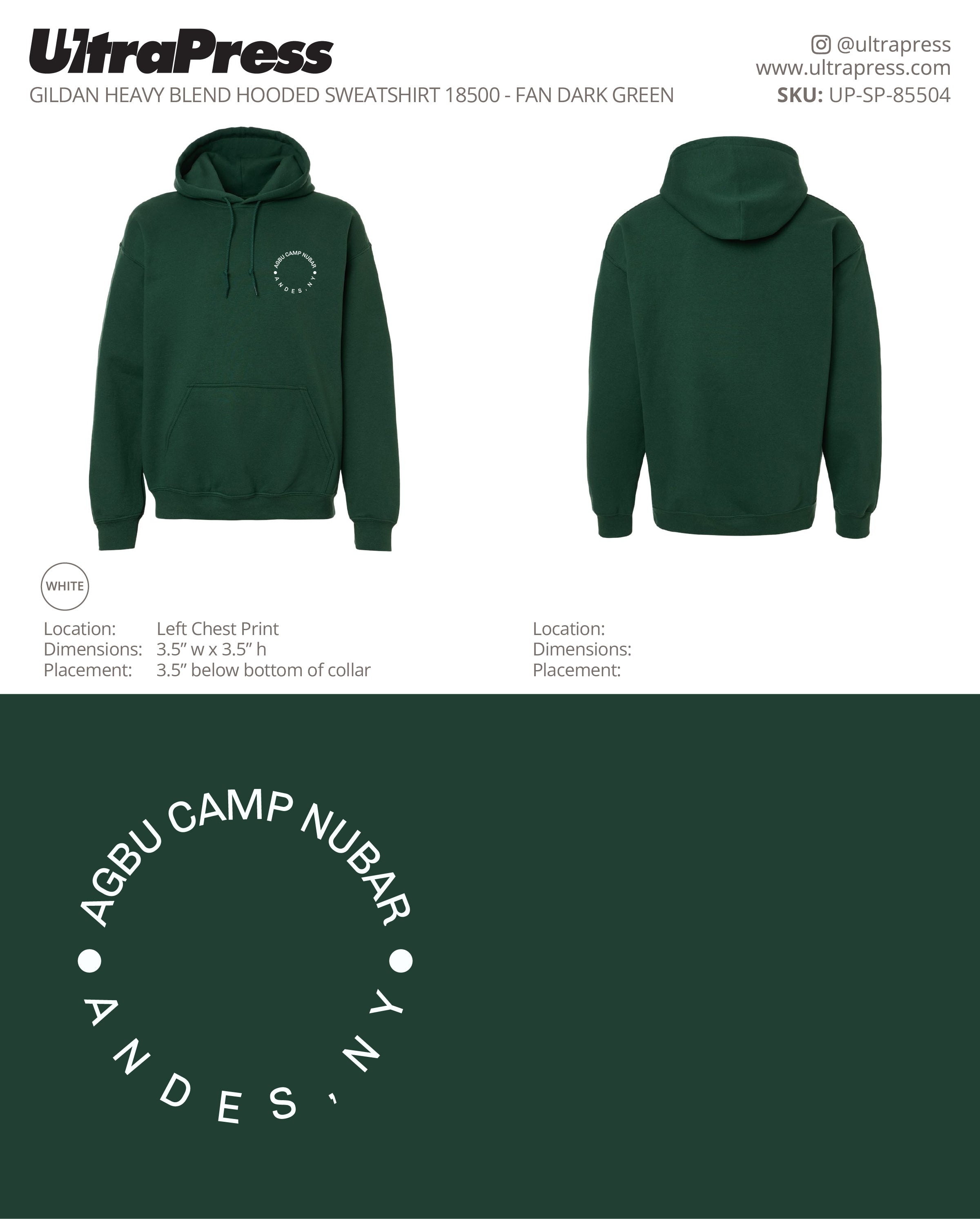 UP-SP-85504 Camp Nubar 2026 PullOver Hoodies - Alexis Krolian 50 Min Qty (Bulk)