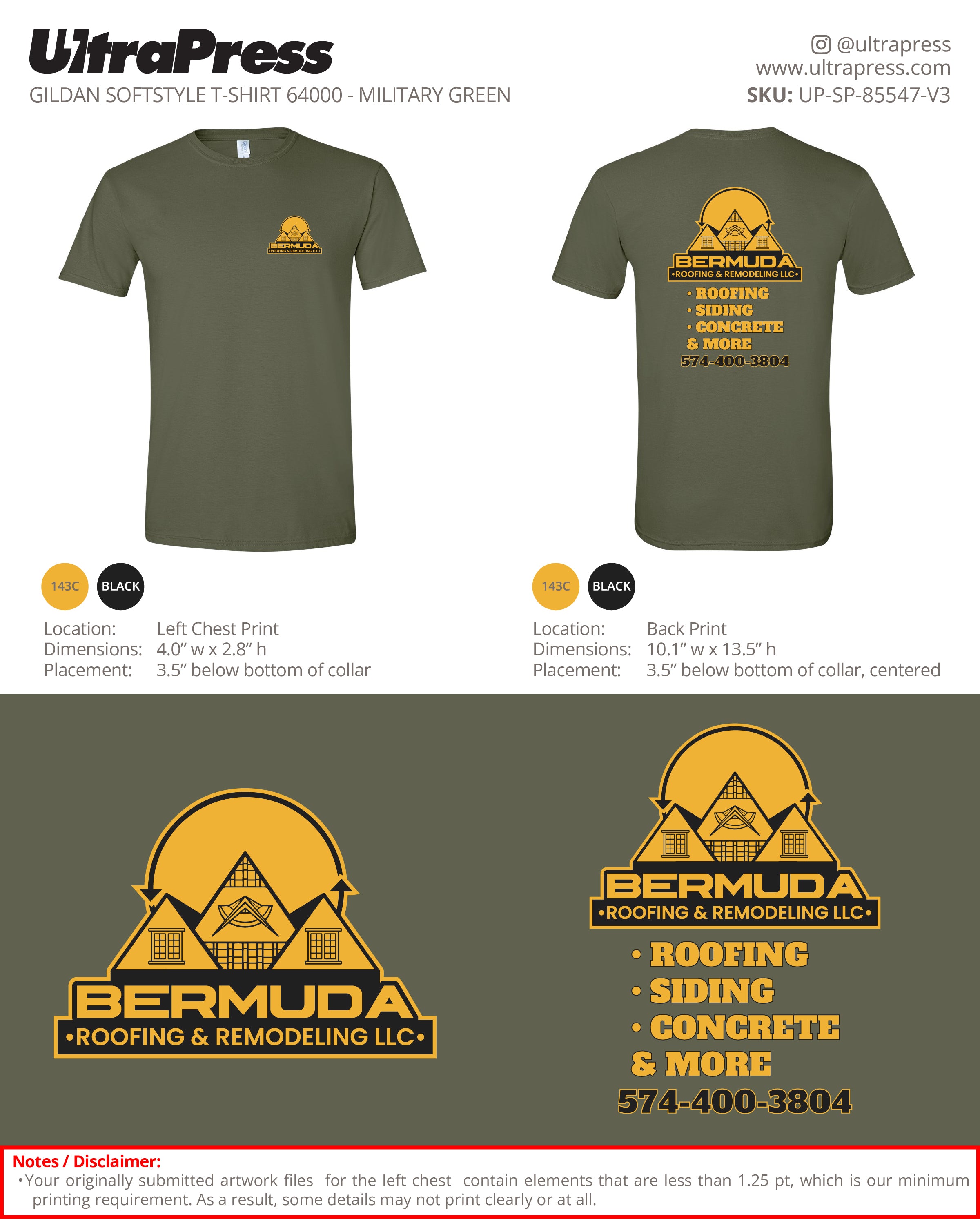 UP-SP-85547 Bermuda Roofing & Remodeling LLC - Lorena Villicana 100 Min Qty (Bulk)