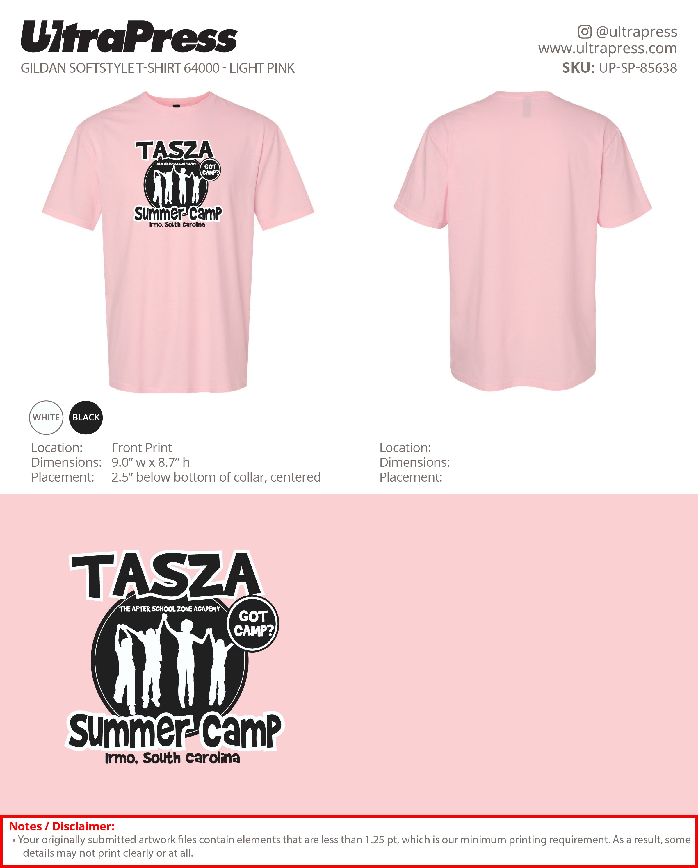 UP-SP-85638 Tasza Summer Camp - Jeanette Thompson - 100 Min Qty - Package Deal (Bulk)