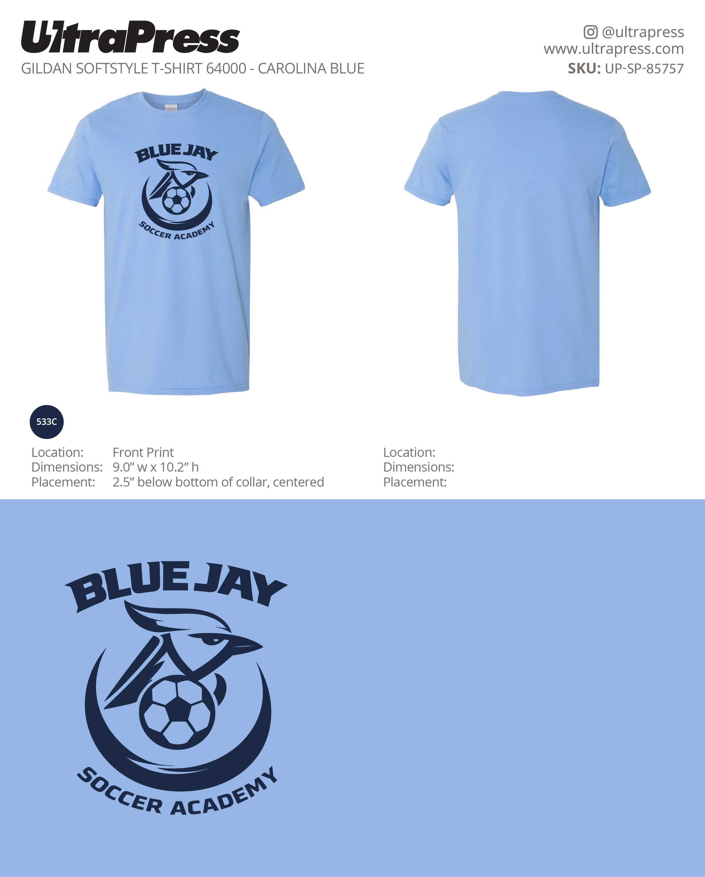 UP-SP-85757 Blue Jay Soccer Academy - Evan Scheffey - 100 Min Qty - Package Deal (Bulk)