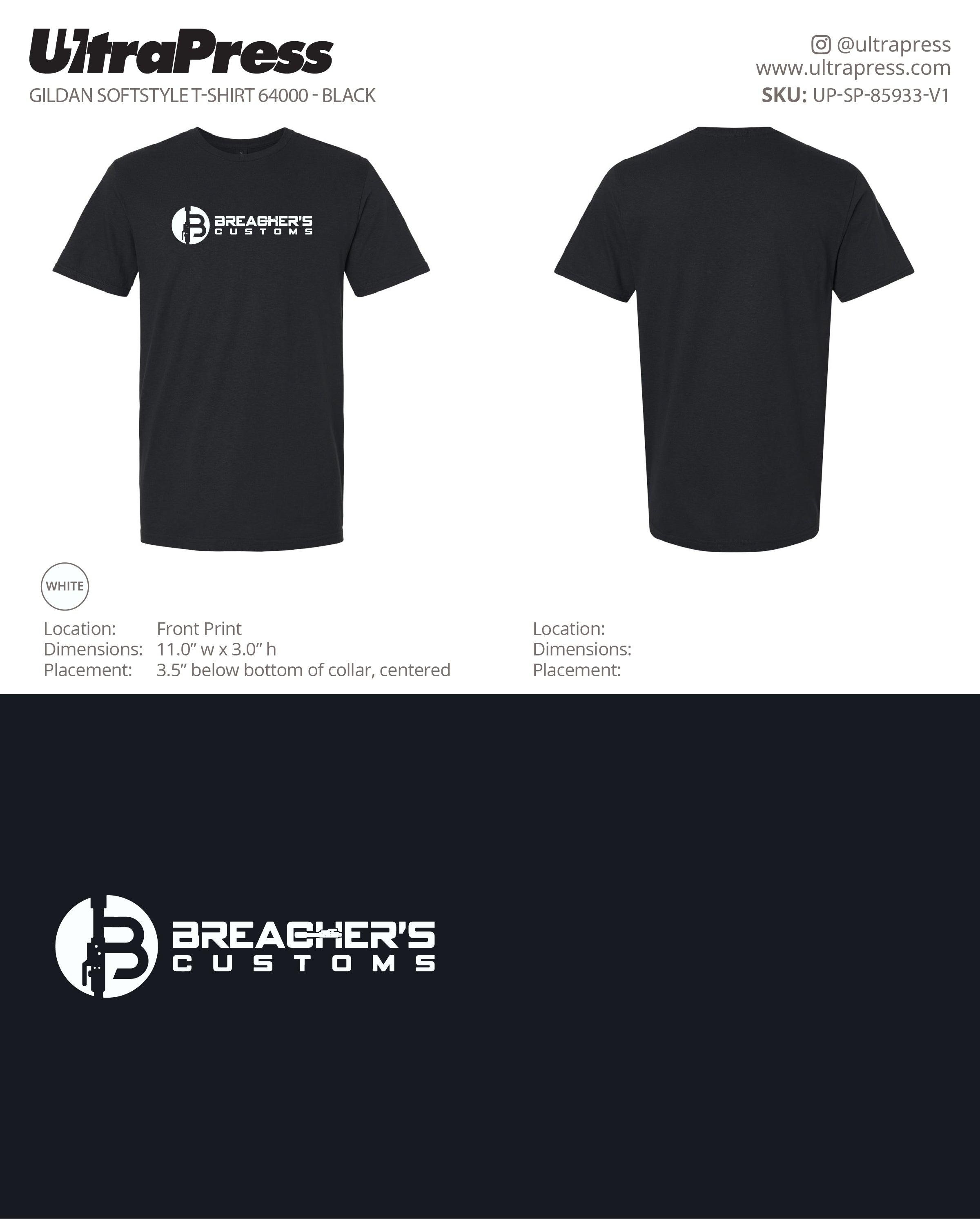 UP-SP-85933 Breachers Customs White Logo - James Zampier - 100 Min Qty - Package Deal (Bulk)