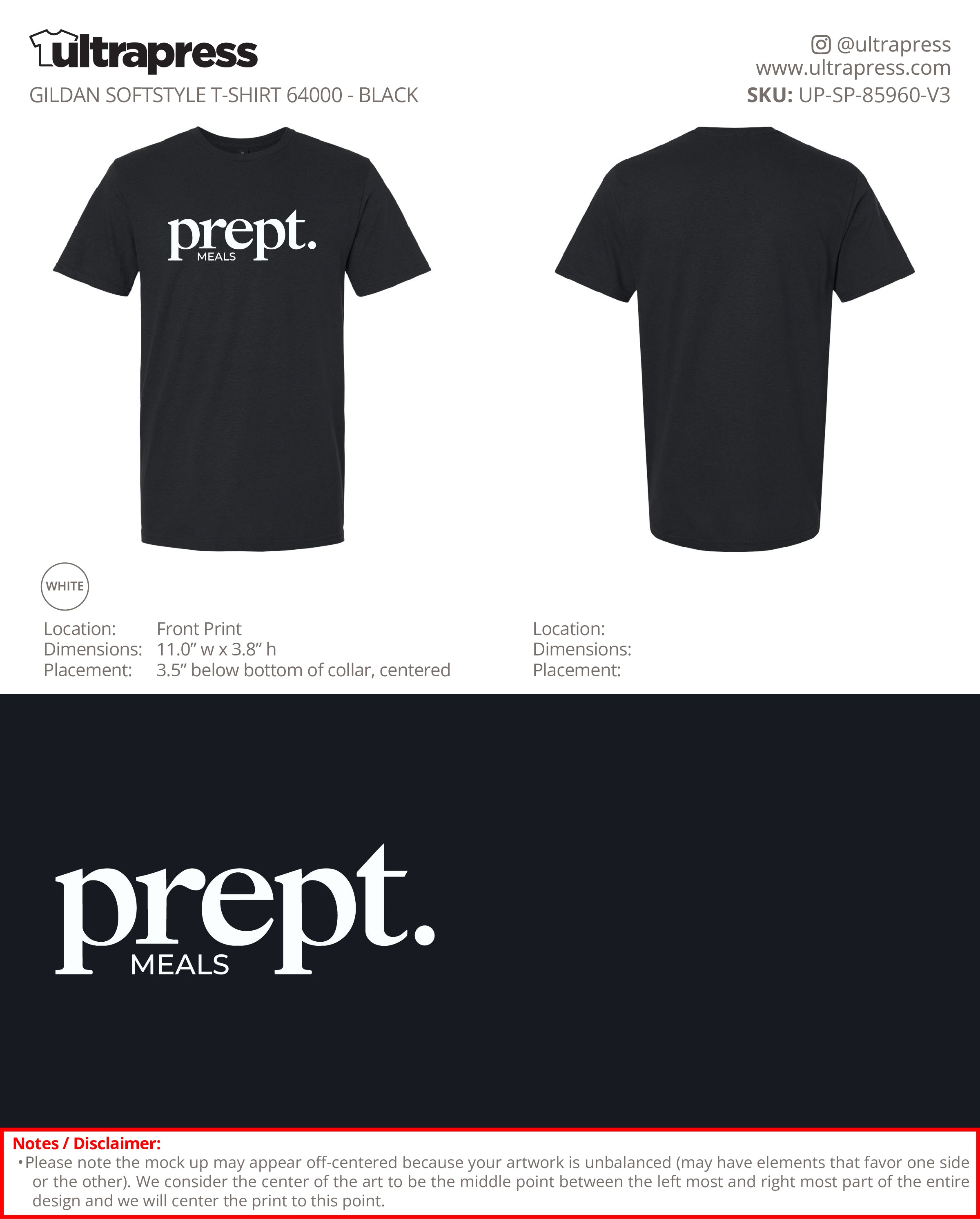 UP-SP-85960 prept. Meals SoftStyle T-Shirts - Anna Menardo-Attiyeh - 50 Min Qty - Package Deal (Bulk)