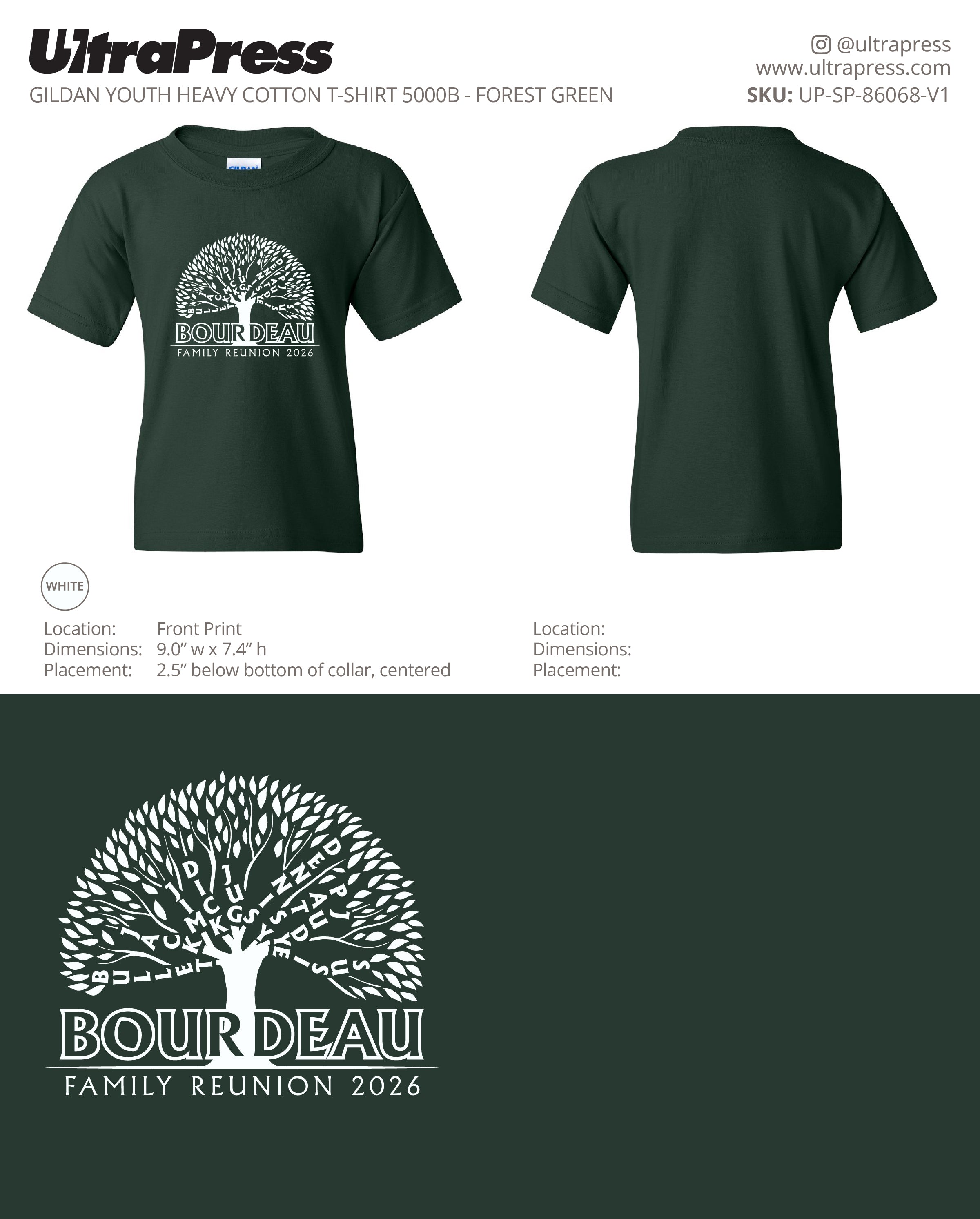 UP-SP-86068 Bourdeau Family Reunion 2026 - Michelle Smith 100 Min Qty (Bulk)