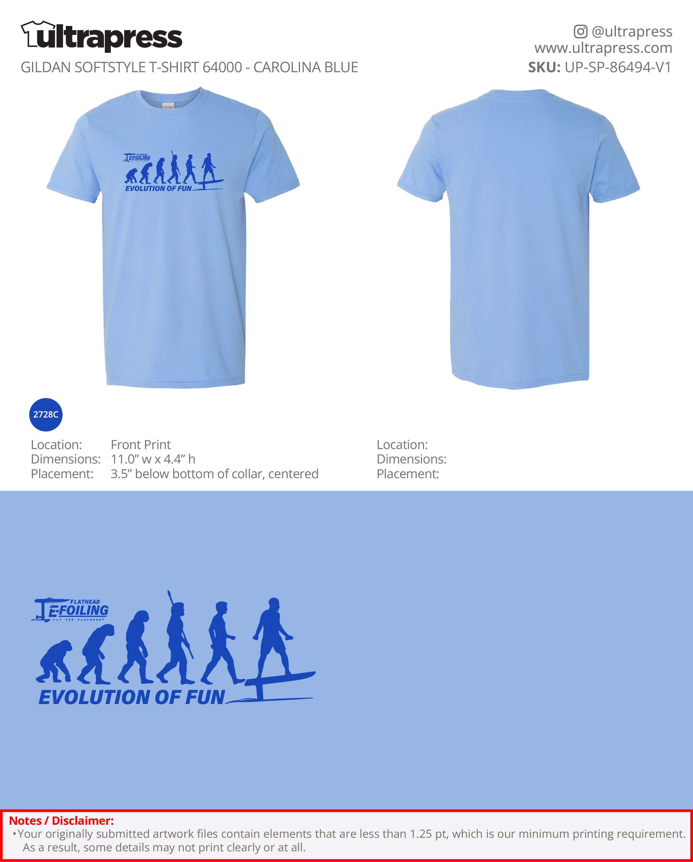 UP-SP-86494 Flathead E-Foiling Evolution of Fun Blue Logo - Barry Silverman - 100 Min Qty - Package Deal (Bulk)