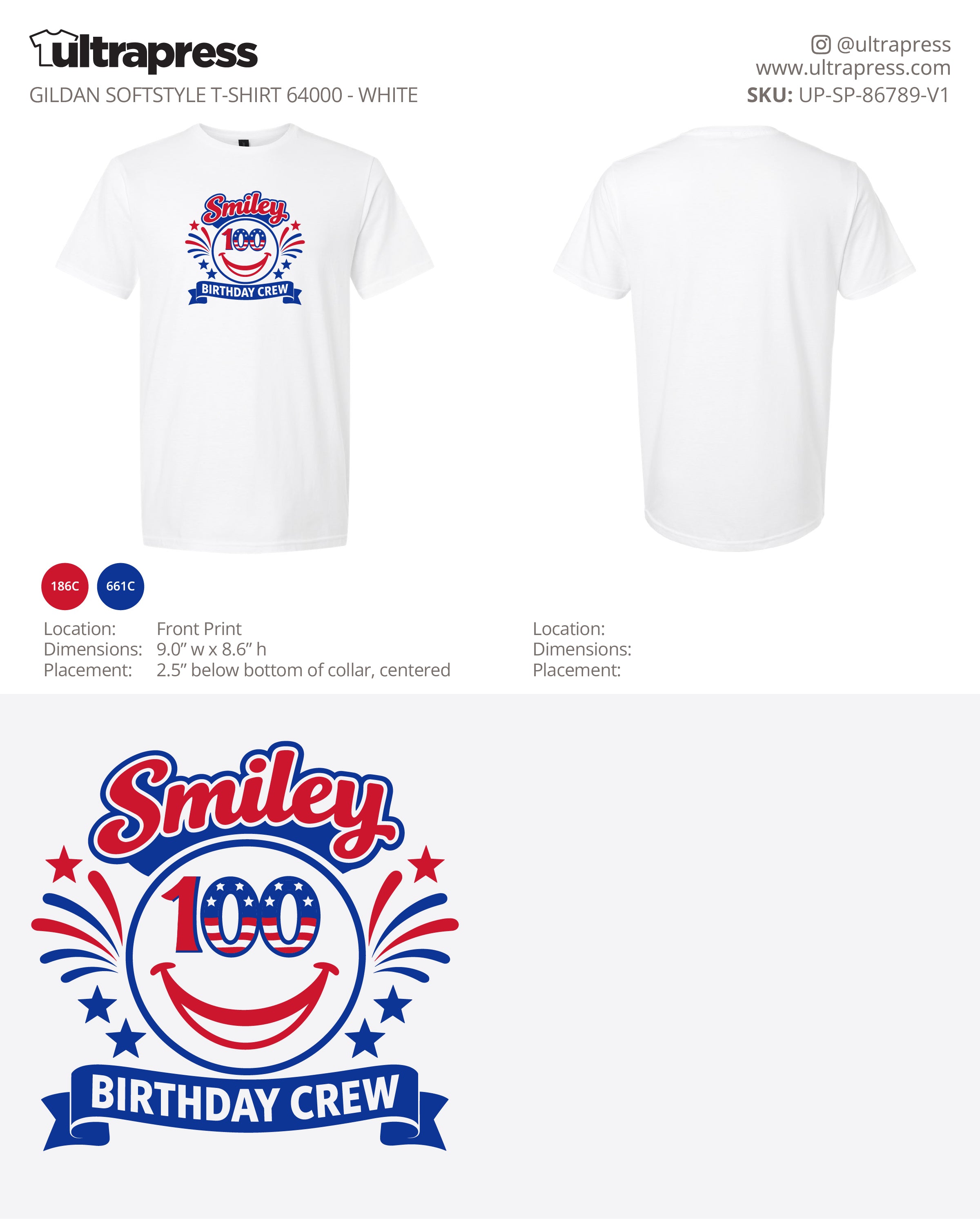 UP-SP-86789 Smiley Birthday Crew - Deanna Rosenwinkel - 100 Min Qty - Package Deal (Bulk)