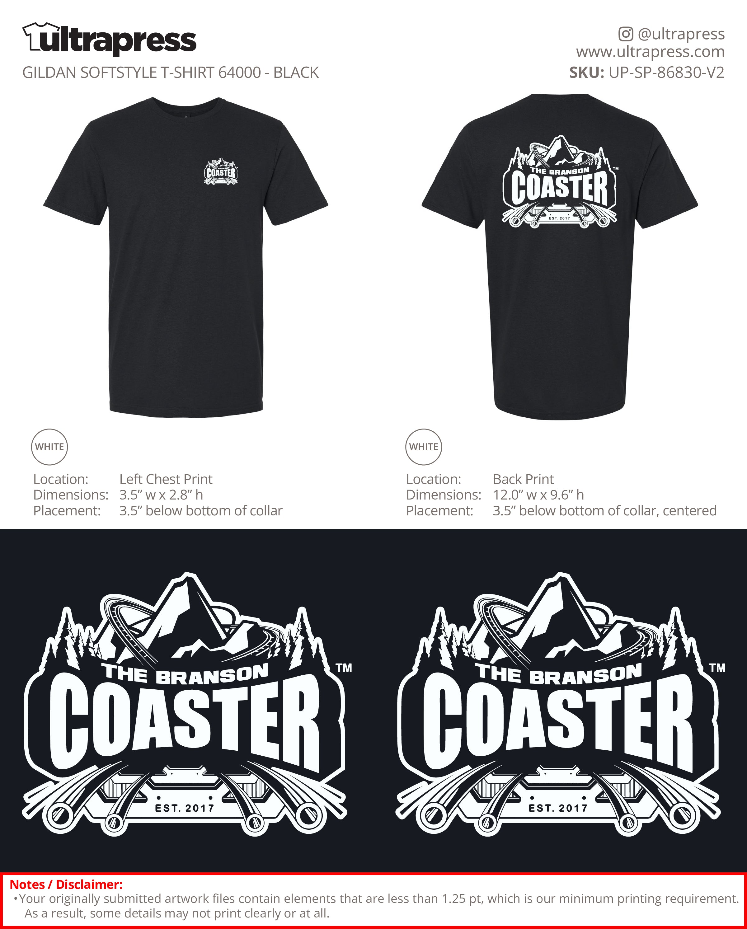 UP-SP-86830 The Branson Coaster - Jessica Wedel 100 Pieces Package Deal (Bulk)