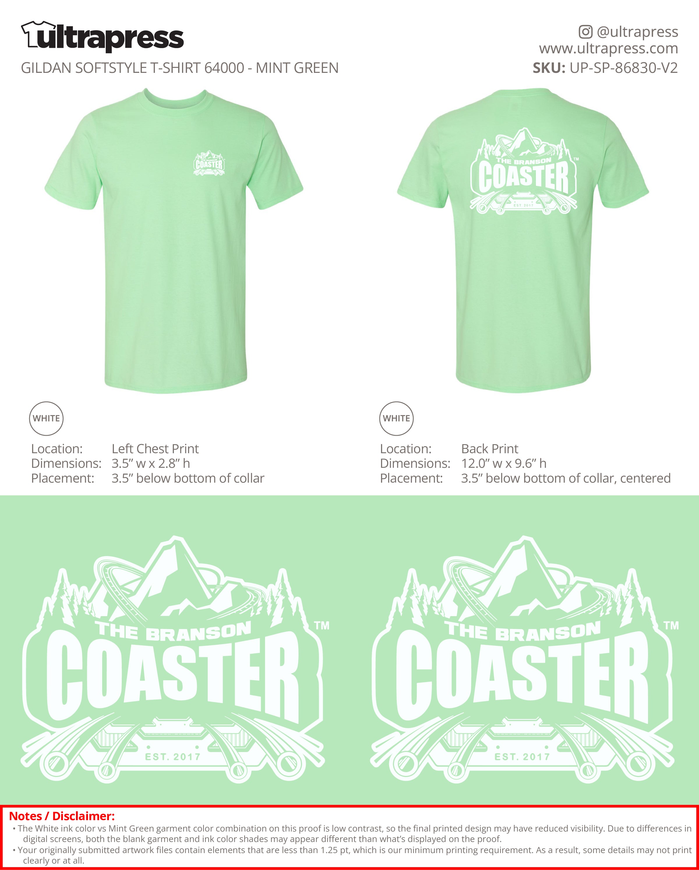 UP-SP-86830 The Branson Coaster - Jessica Wedel 100 Pieces Package Deal (Bulk)