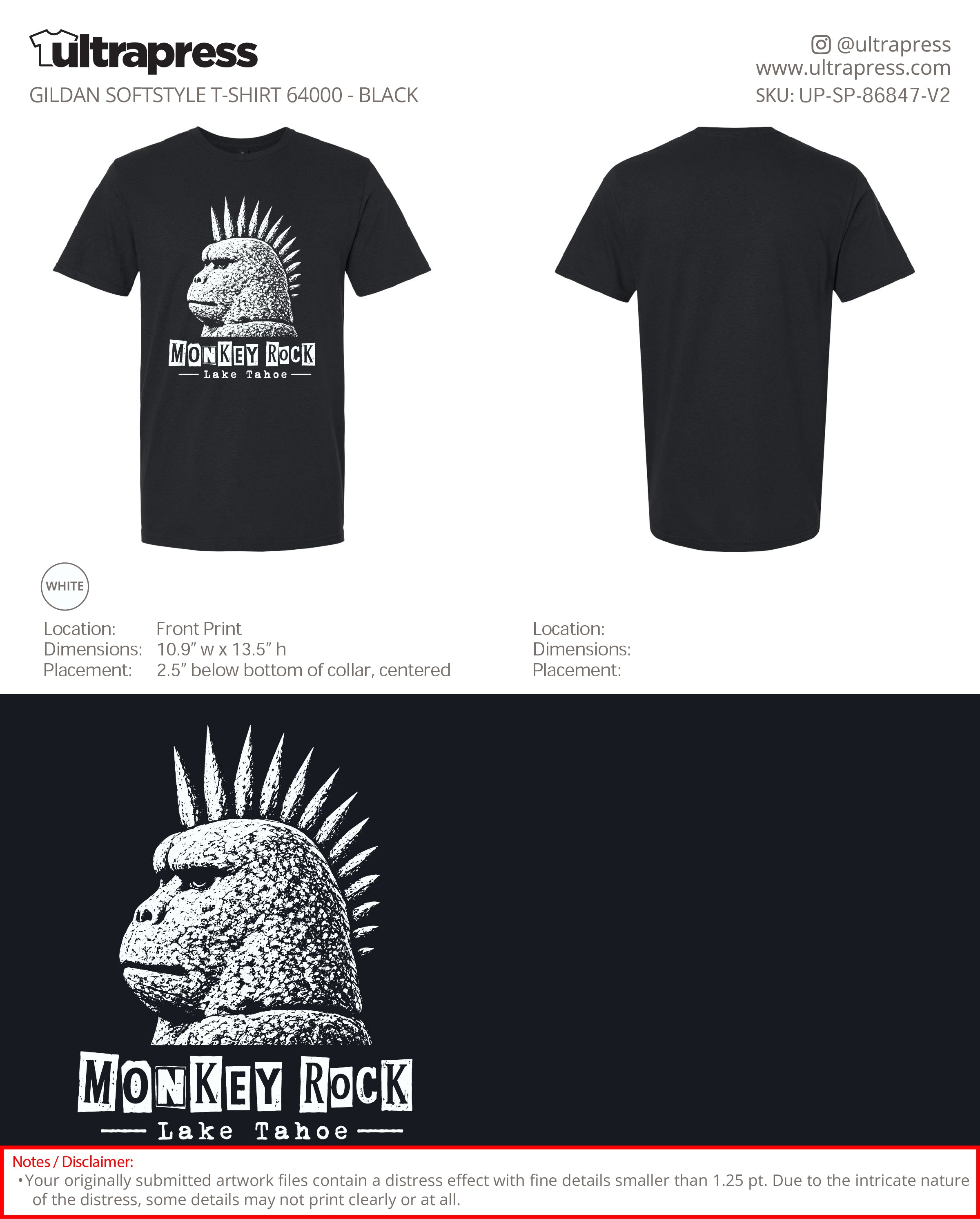 UP-SP-86847 Monkey Rock White Logo - David Colley - 100 Min Qty - Package Deal (Bulk)