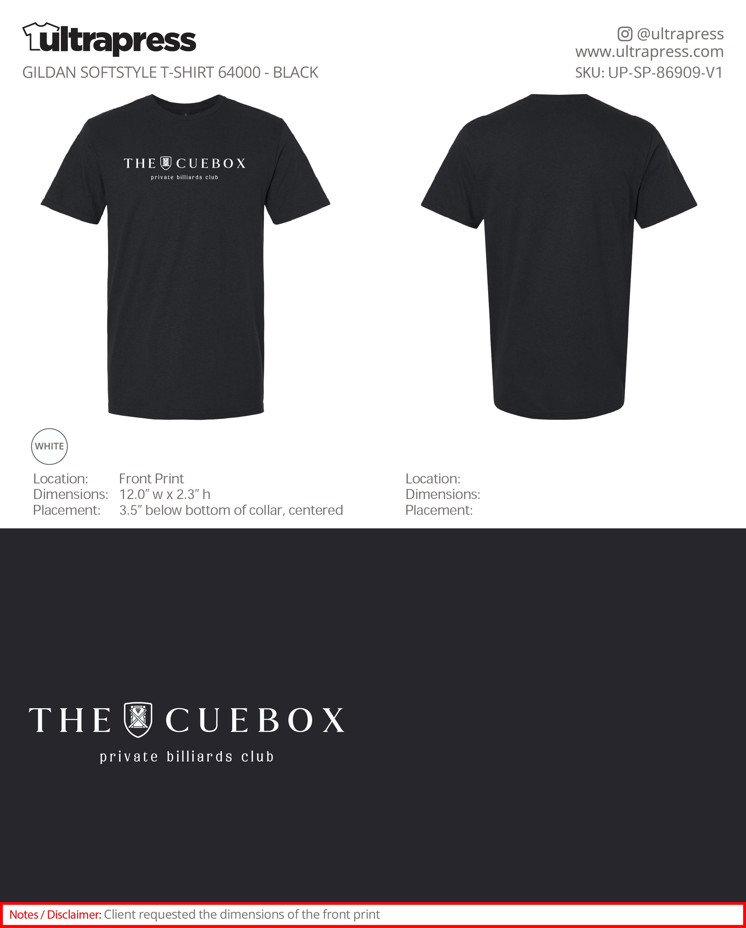 UP-SP-86909 The Cuebox White Logo - Member Services - 100 Min Qty - Package Deal (Bulk)