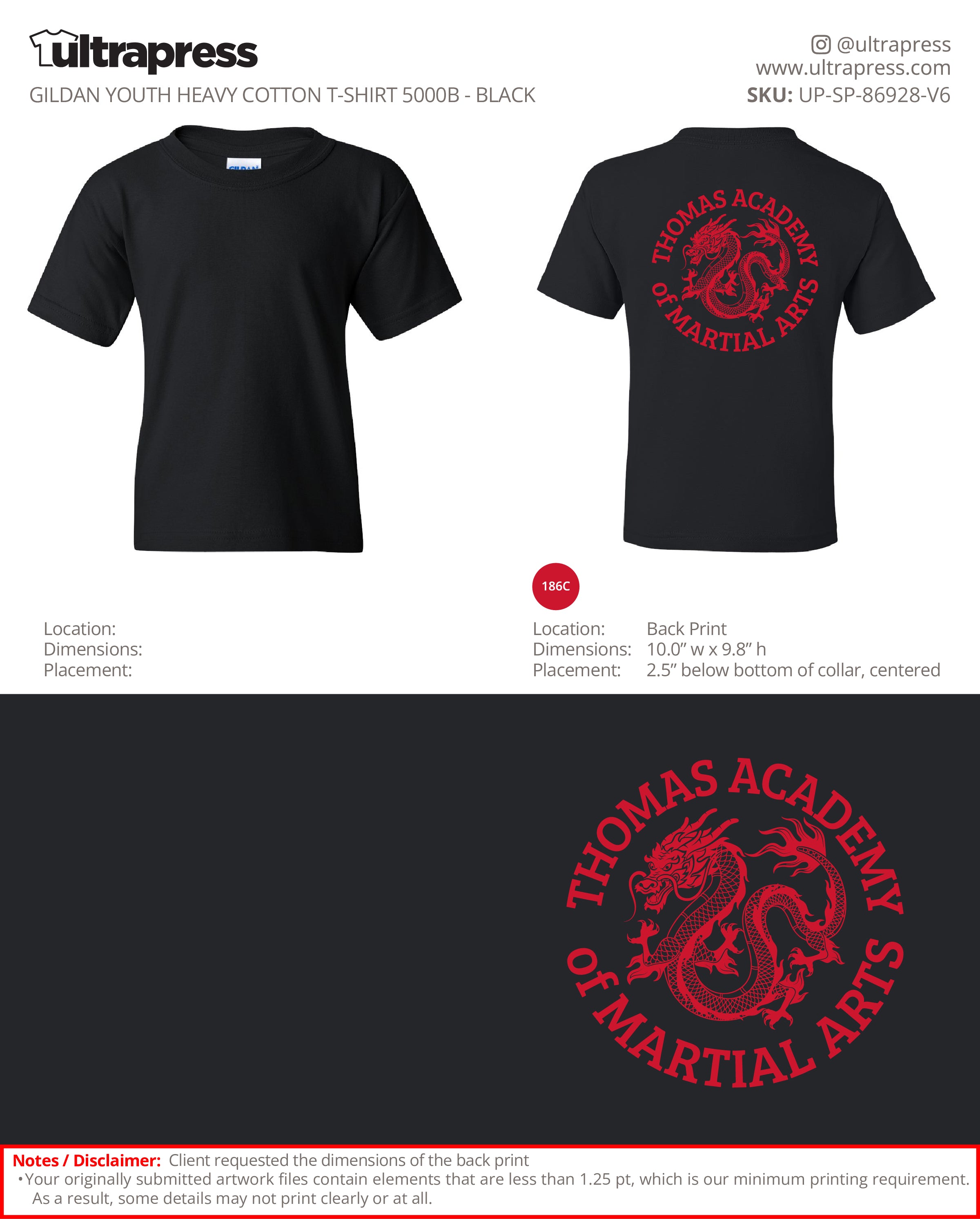 UP-SP-86928 Thomas Academy of Martial Arts - Zach Thomas 100 Min Qty (Bulk)
