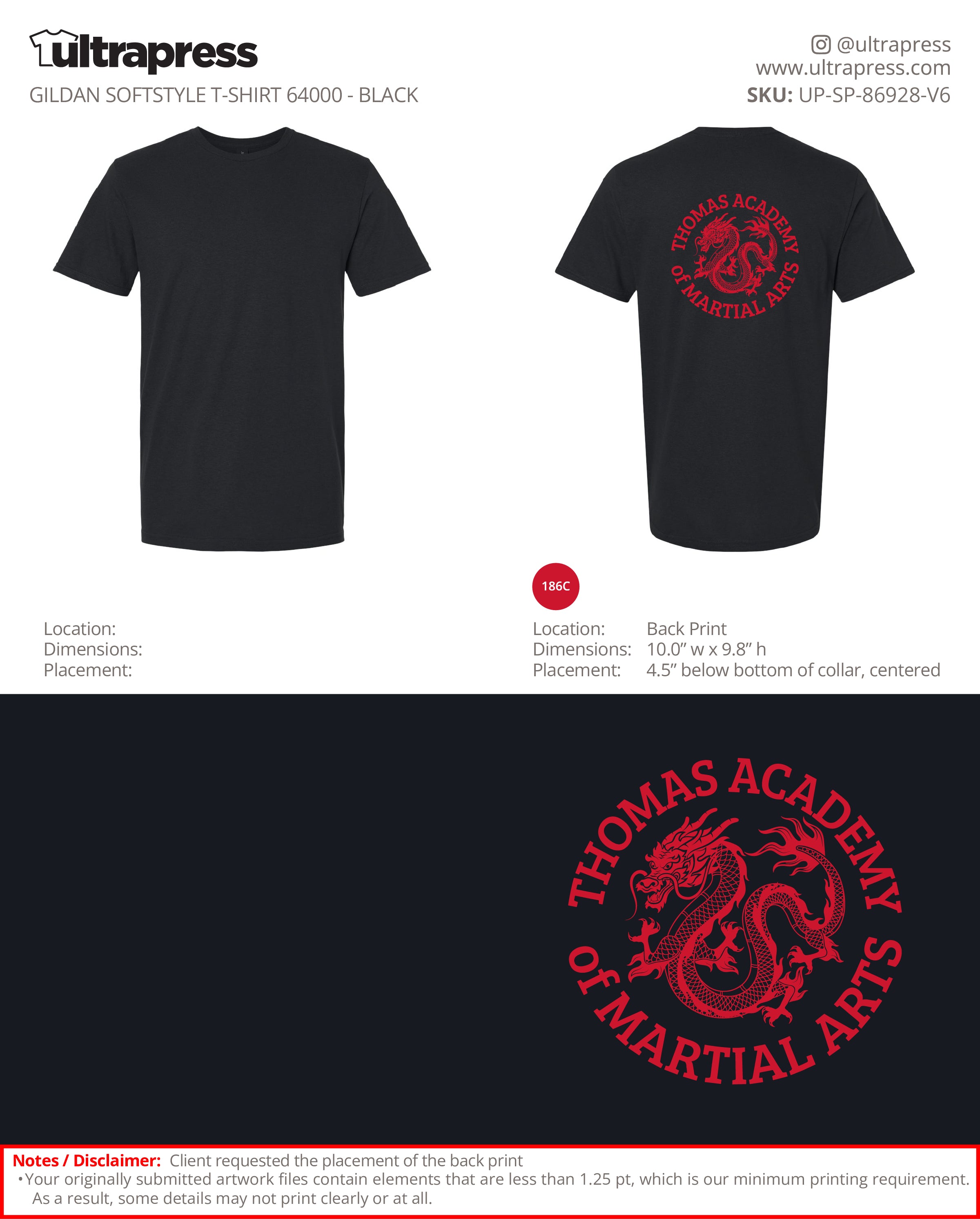 UP-SP-86928 Thomas Academy of Martial Arts - Zach Thomas 100 Min Qty (Bulk)