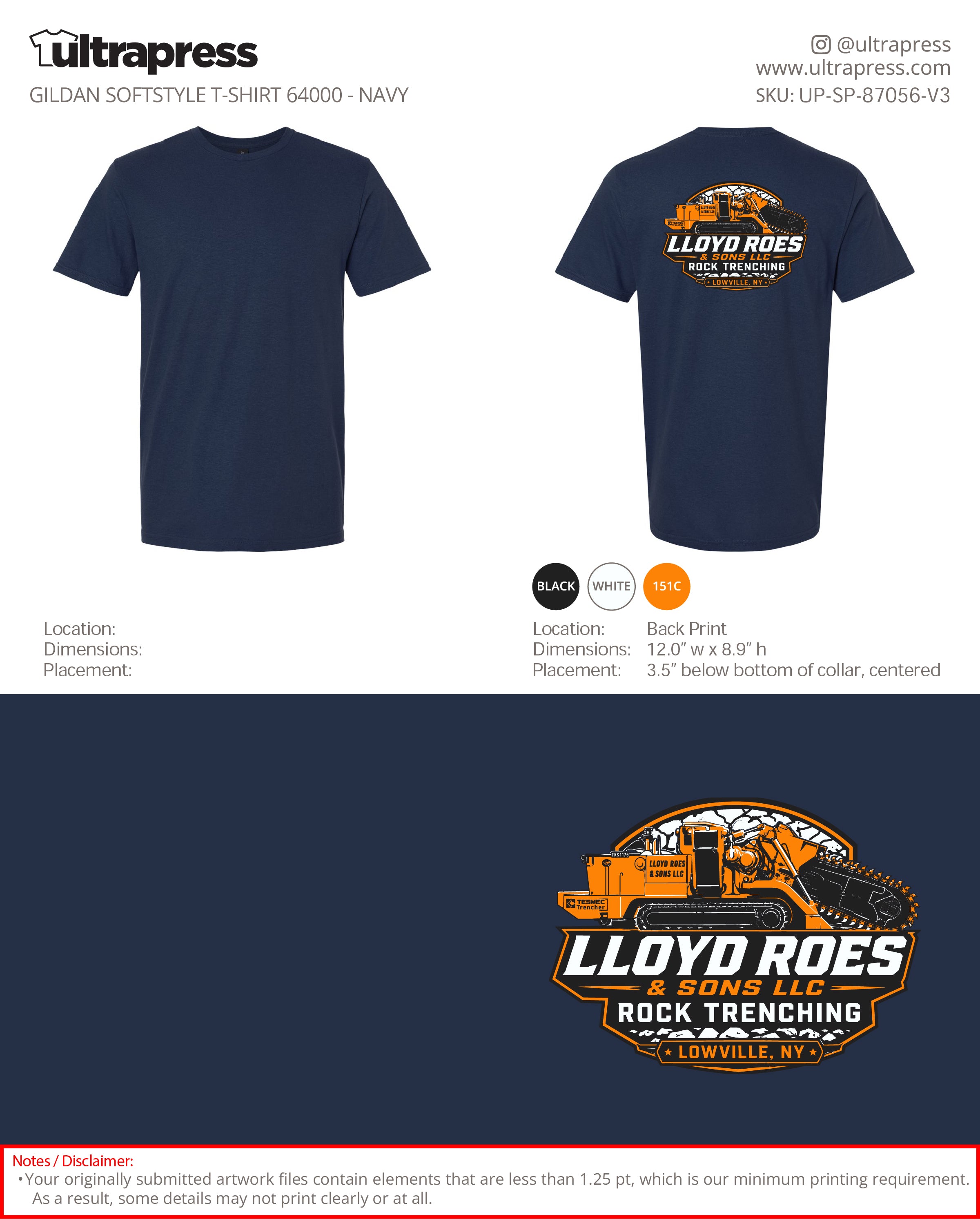 UP-SP-87056 LLOYD ROES & SONS LLC - Norman Roes 100 Min Qty