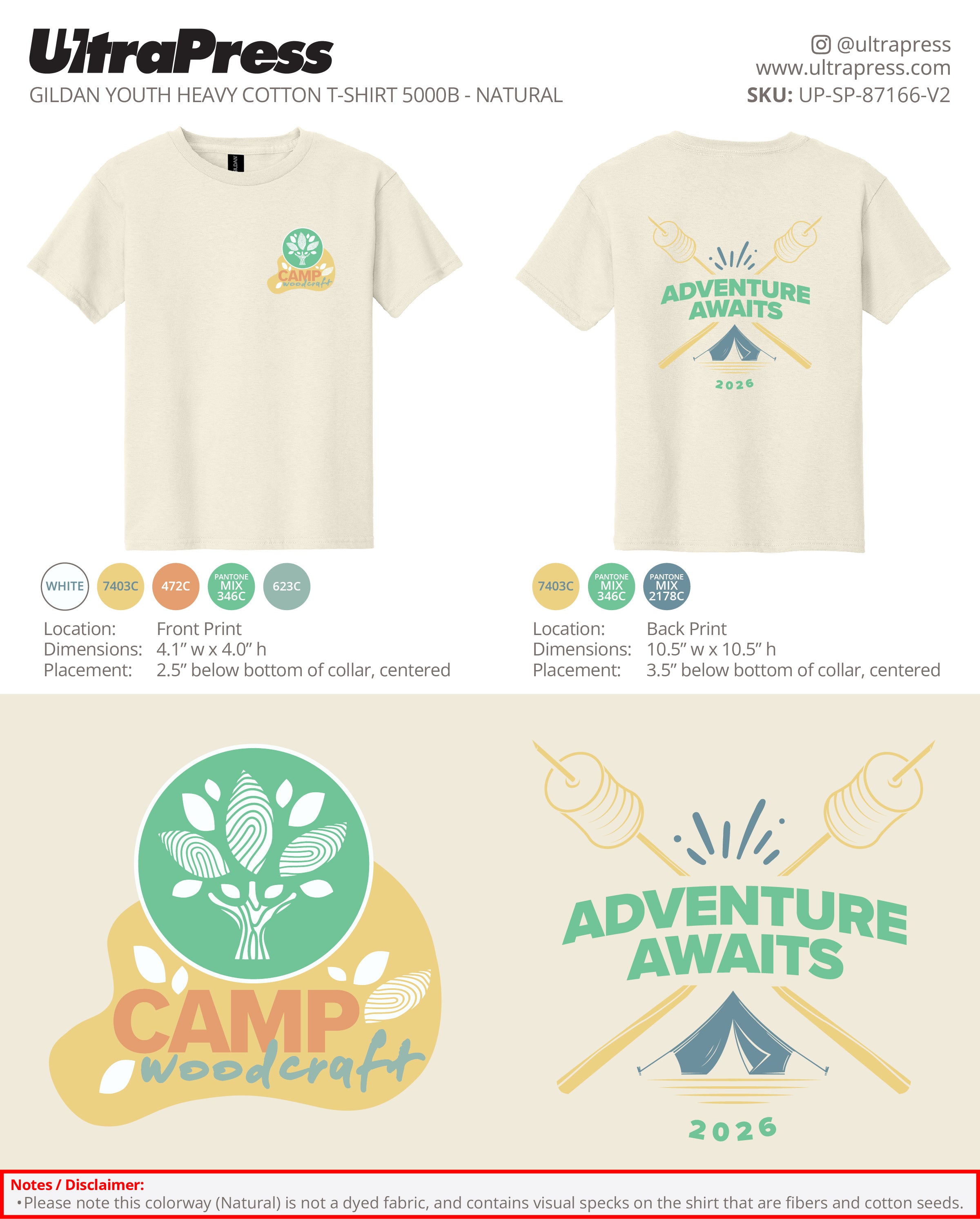 UP-SP-87166 Camp Woodcraft Adventure Awaits 2026 - Israel Serna - 750 Min Qty (Bulk)