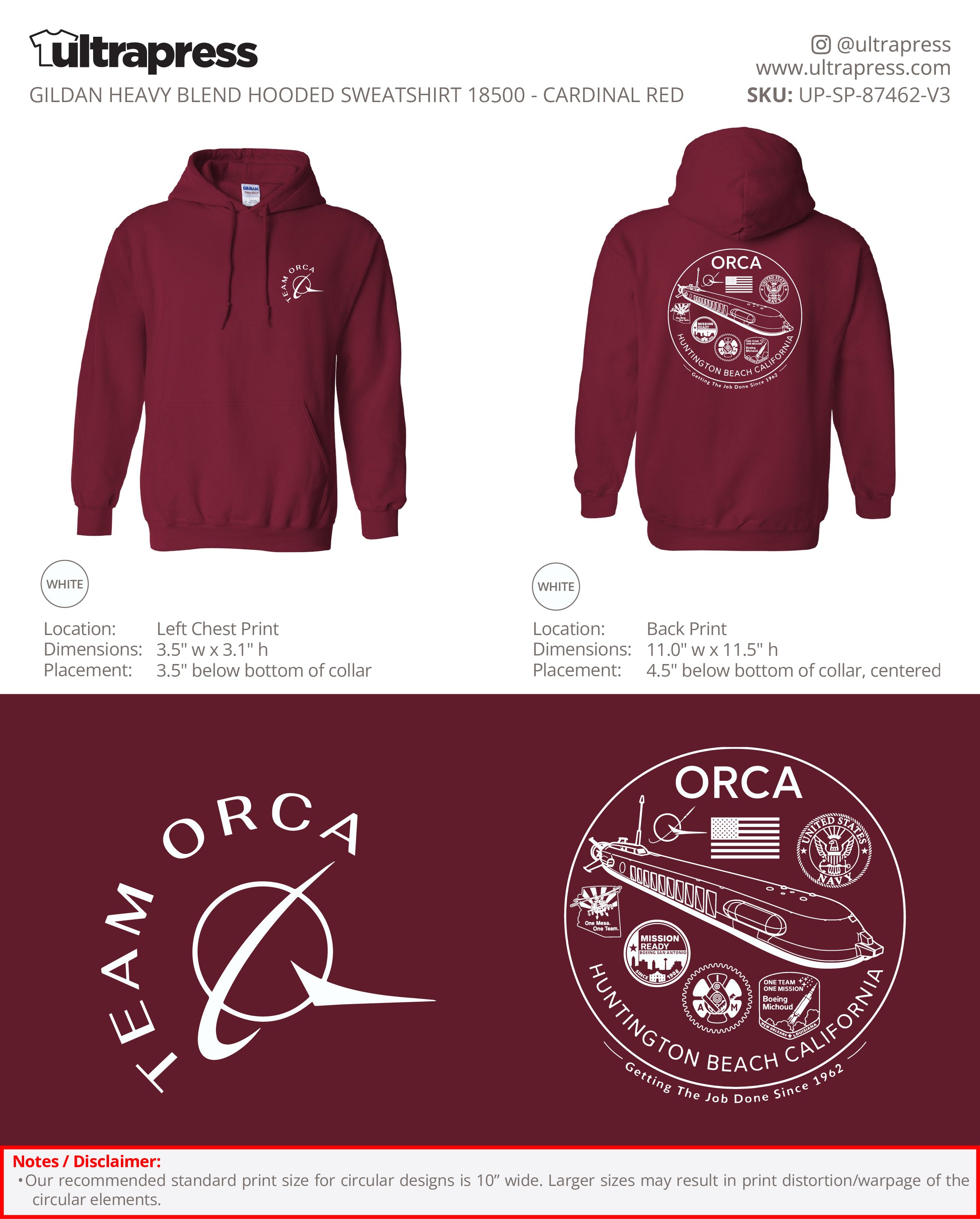 UP-SP-87462 Team Orca 2026 Hoodies - Steve Molenda - 50 Min Qty - Package Deal (Bulk)