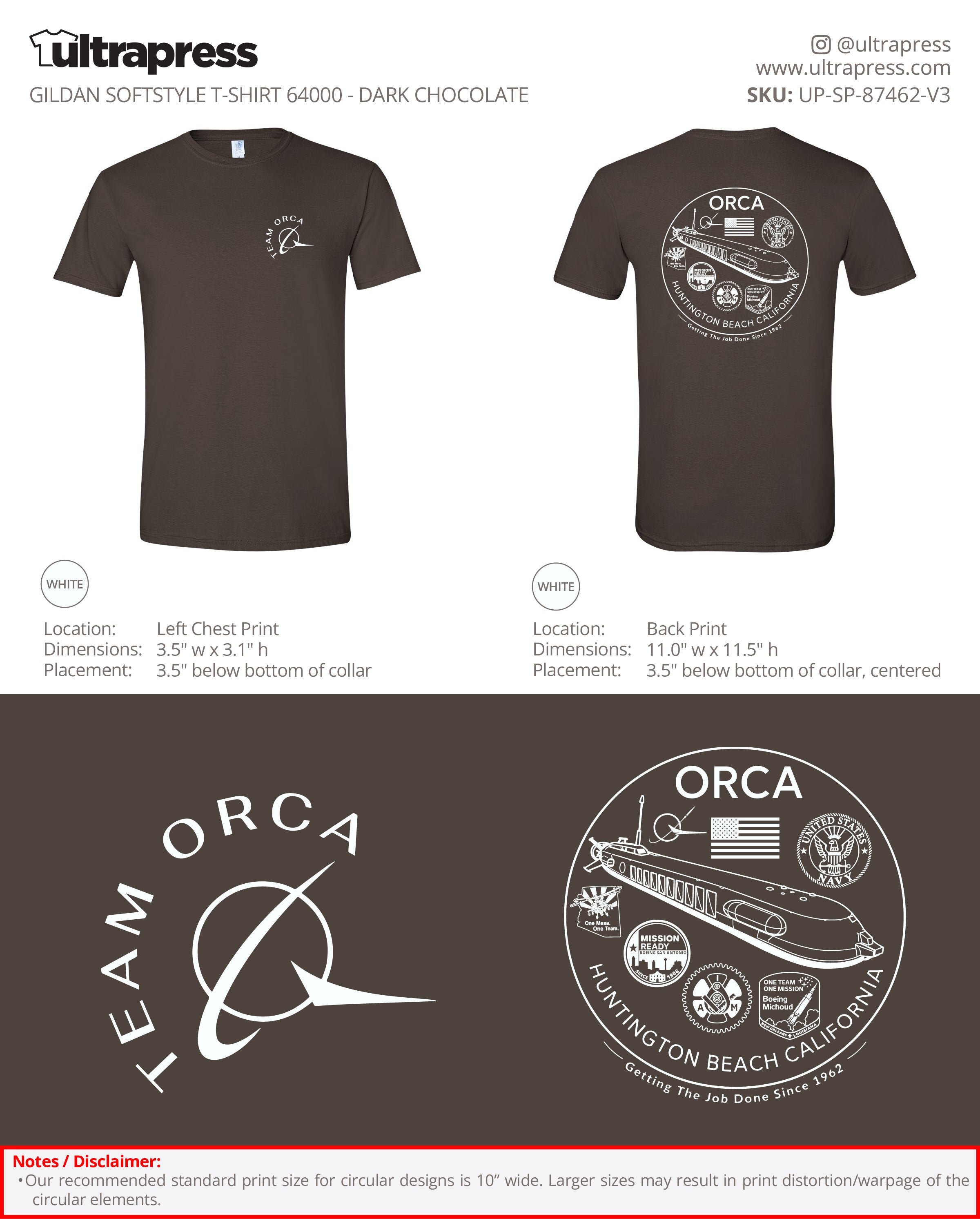 UP-SP-87462 Team Orca 2026 SoftStyle Shirts - Steve Molenda - 100 Min Qty - Package Deal (Bulk)