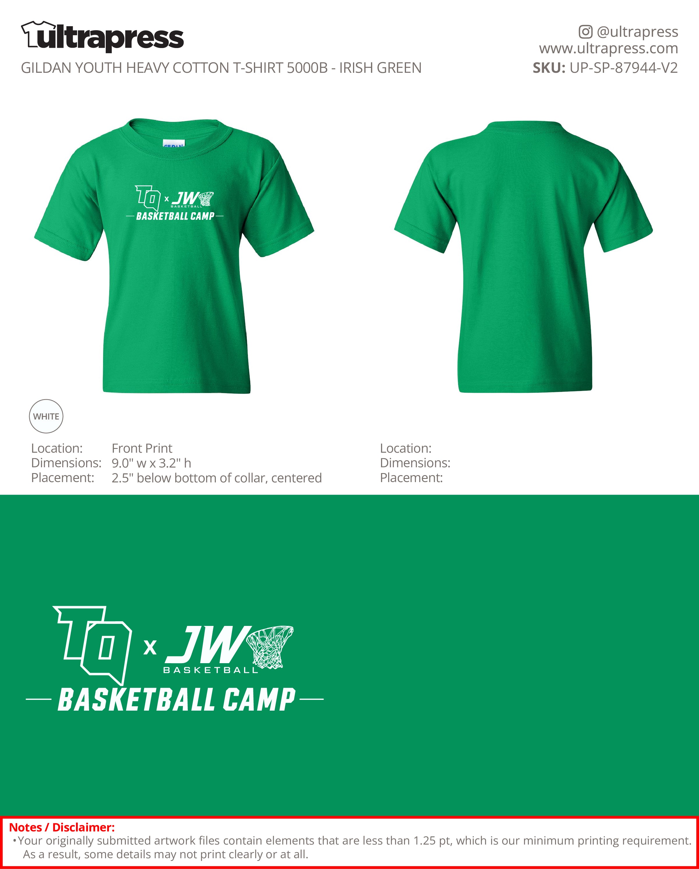UP-SP-87944 JW Basketball Camp - Jason Wright - 100 Min Qty - Package Deal (Bulk)