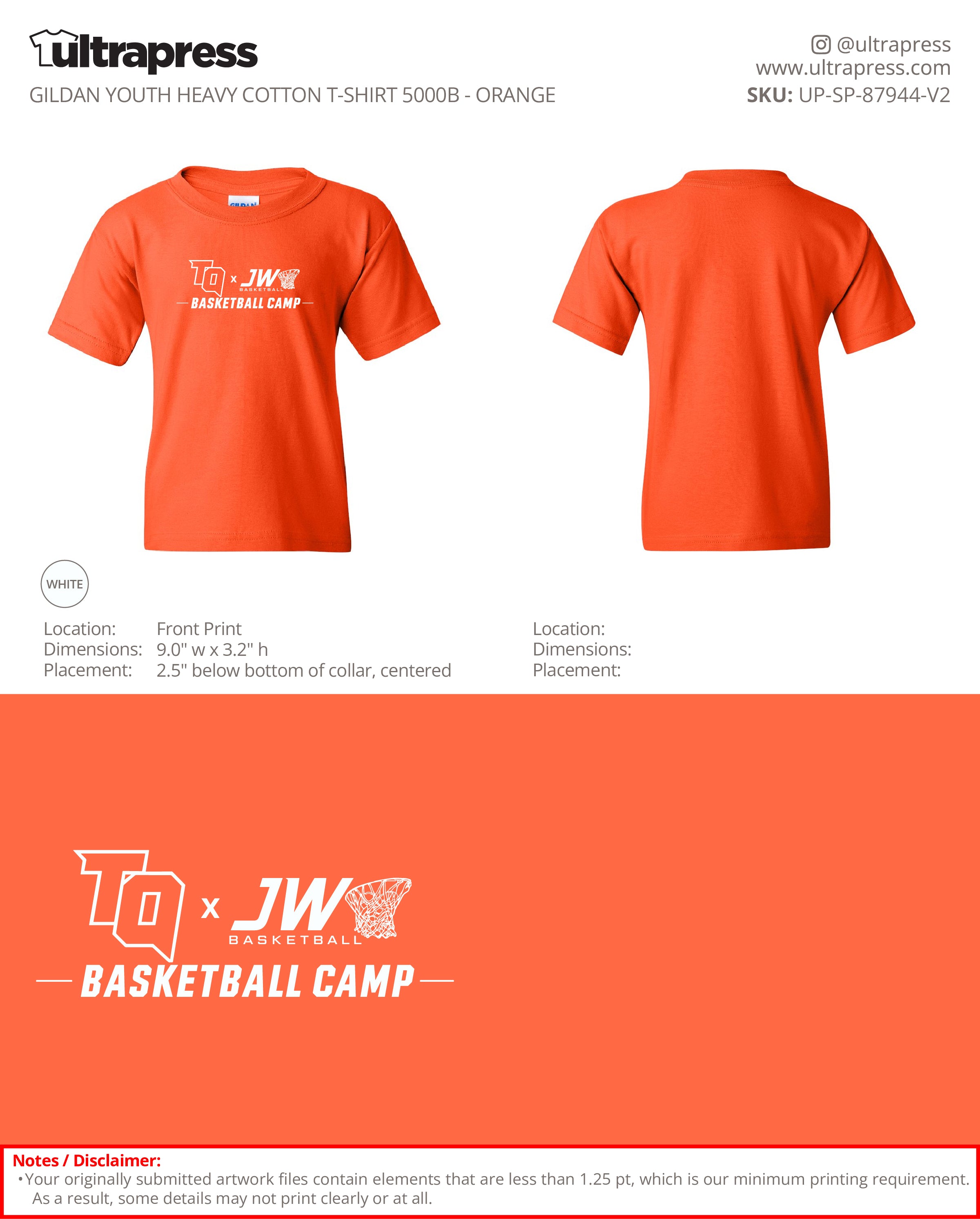 UP-SP-87944 JW Basketball Camp - Jason Wright - 100 Min Qty - Package Deal (Bulk)