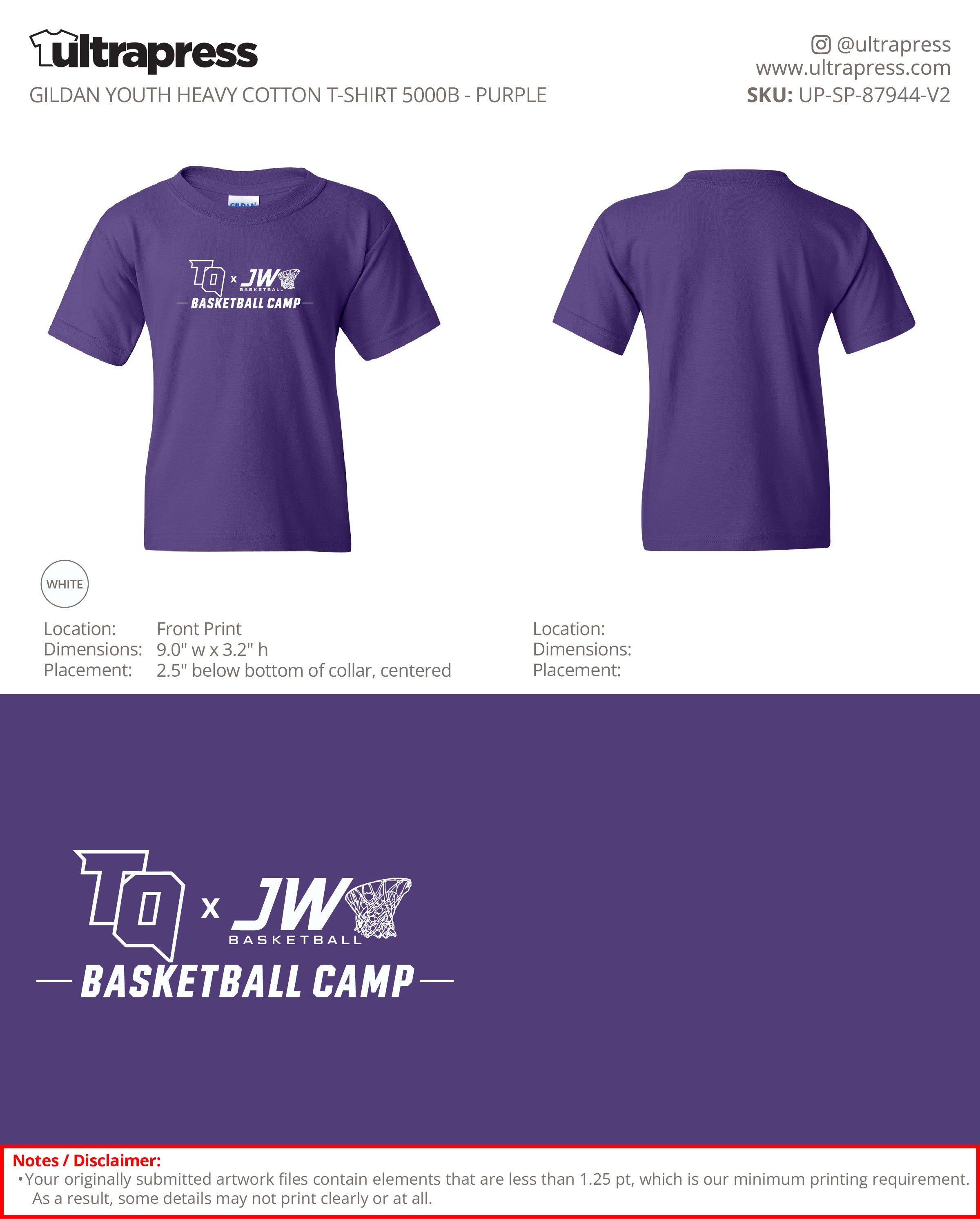 UP-SP-87944 JW Basketball Camp - Jason Wright - 100 Min Qty - Package Deal (Bulk)