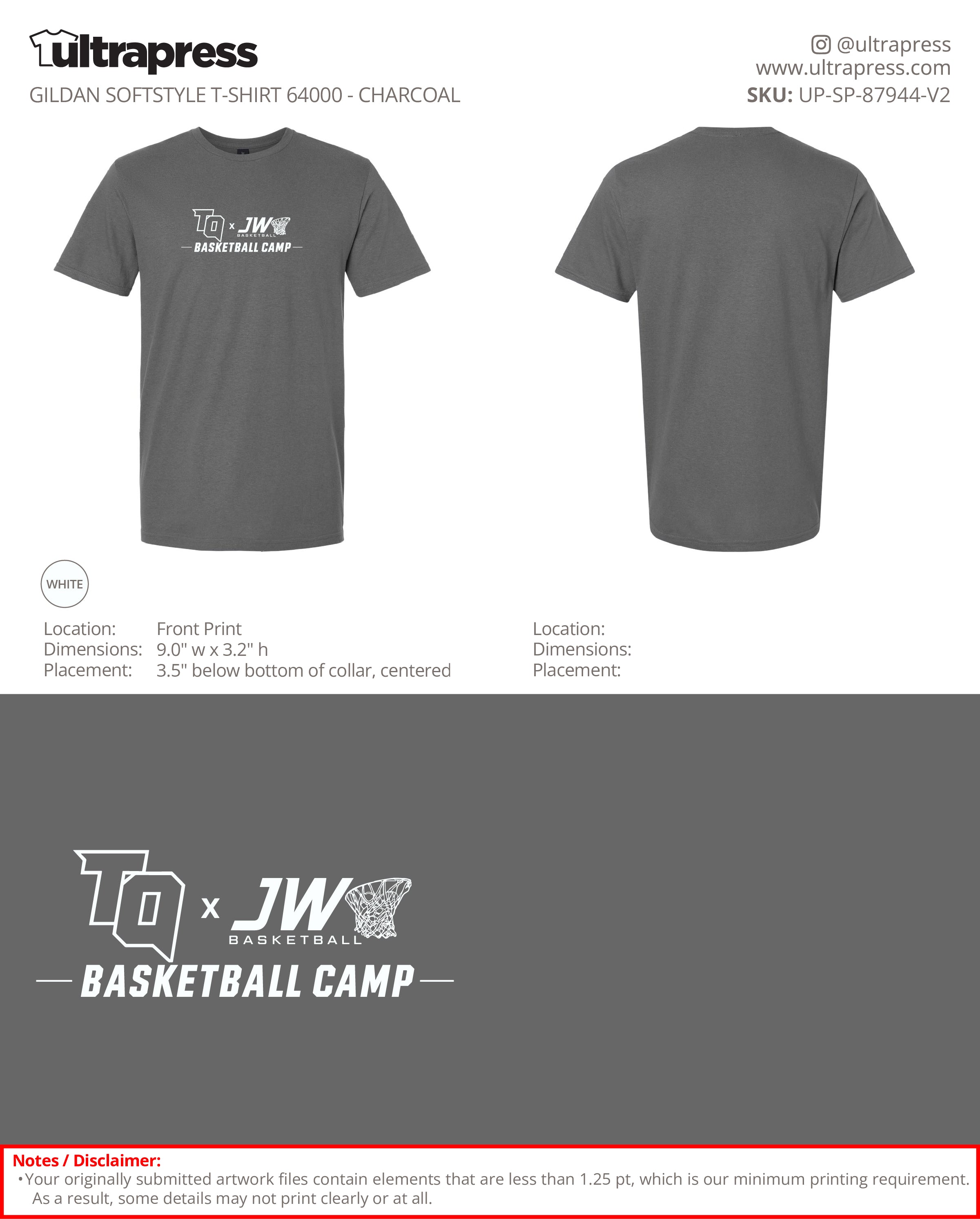 UP-SP-87944 JW Basketball Camp - Jason Wright - 100 Min Qty - Package Deal (Bulk)