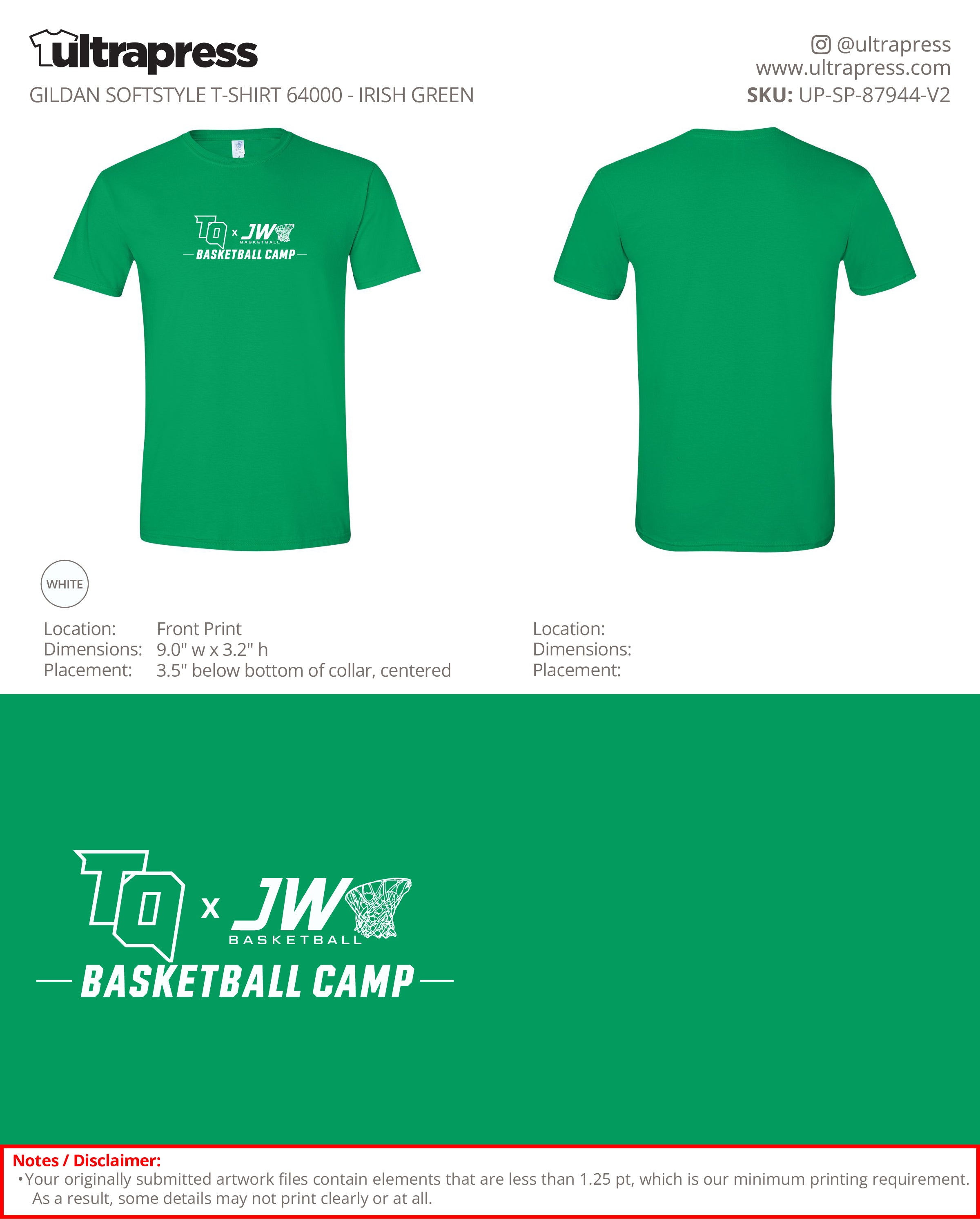 UP-SP-87944 JW Basketball Camp - Jason Wright - 100 Min Qty - Package Deal (Bulk)