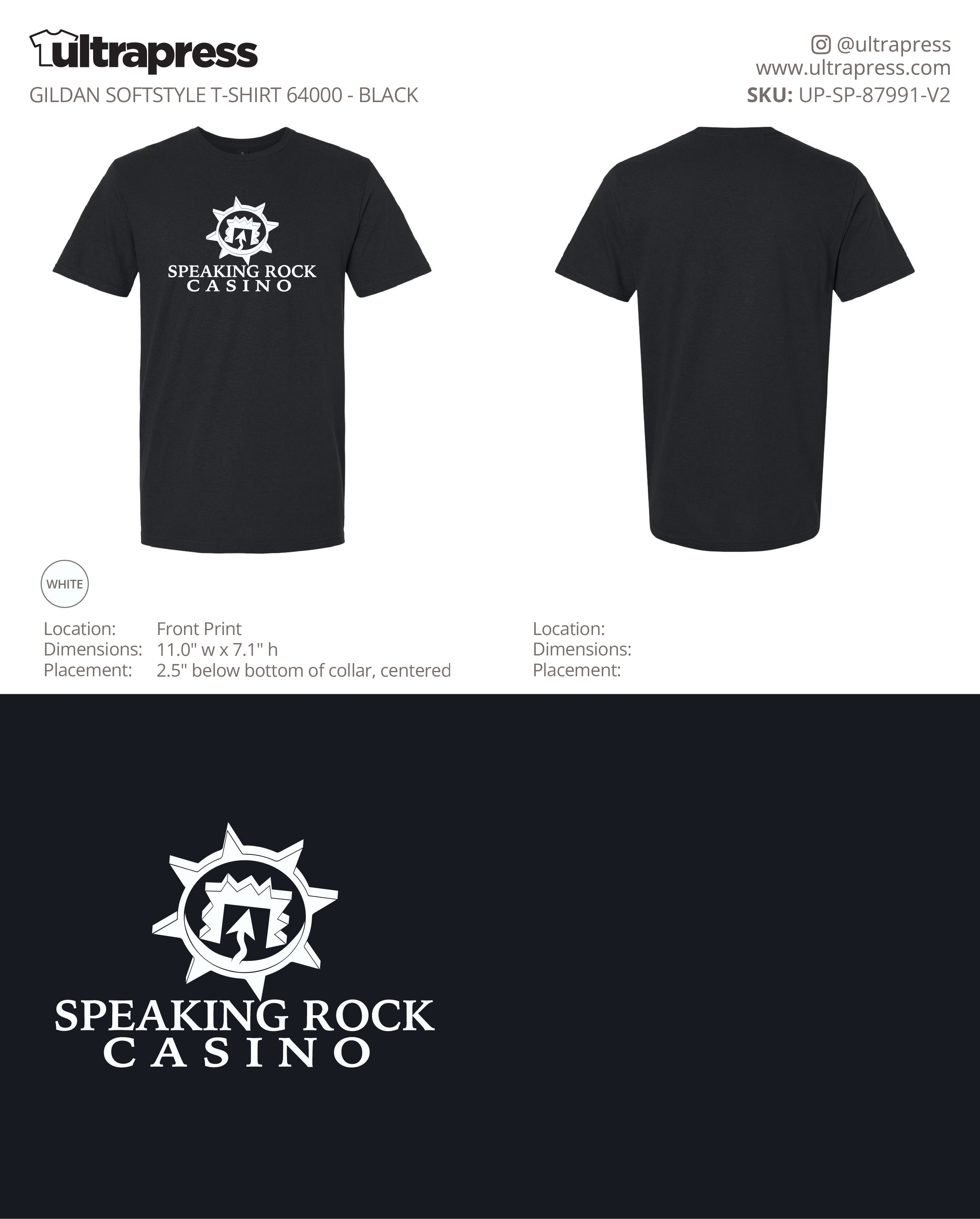 UP-SP-87991 Speaking Rock Casino (White Ink) - Larry Price - 50 Min Qty - Package Deal (Bulk)