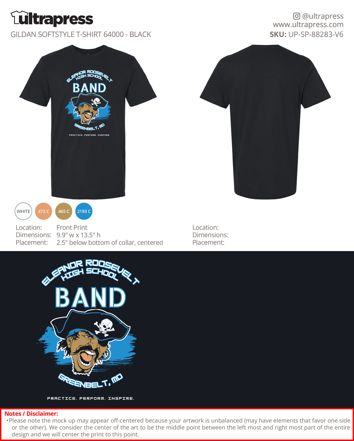 UP-SP-88283 Eleanor Roosevelt High School Band - Cullen Waller - 100 Min Qty - Package Deal (Bulk)