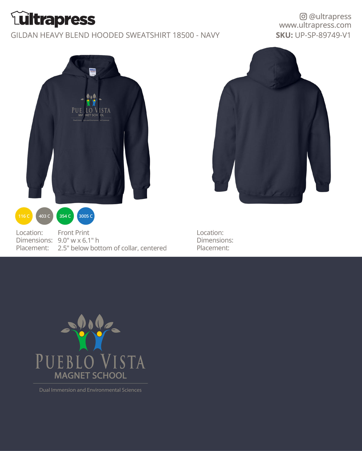 UP-SP-89749 Pueblo Vista Magnet School 2026 HOODIES - Natalie Vano - 50 Min Qty - Package Deal (Bulk)