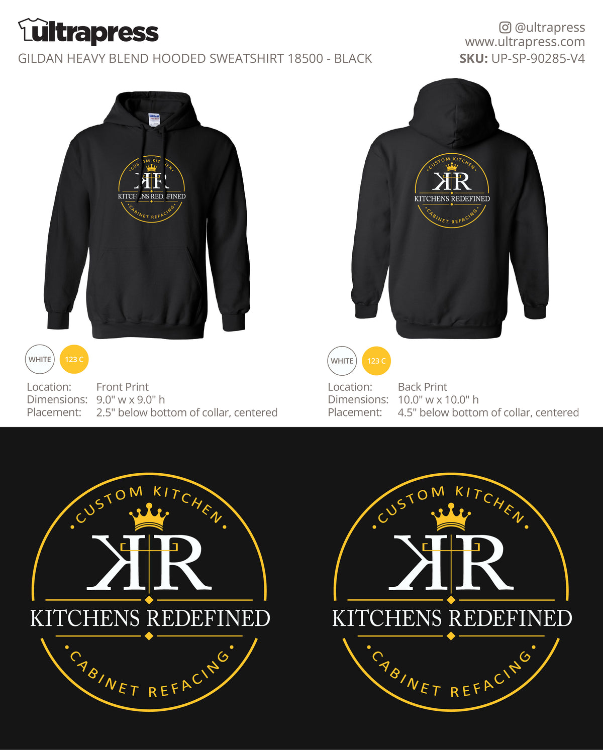 UP-SP-90285 Kitchen Redefined HOODIES Round Logo - Kelly King - 50 Min Qty - Package Deal (Bulk)