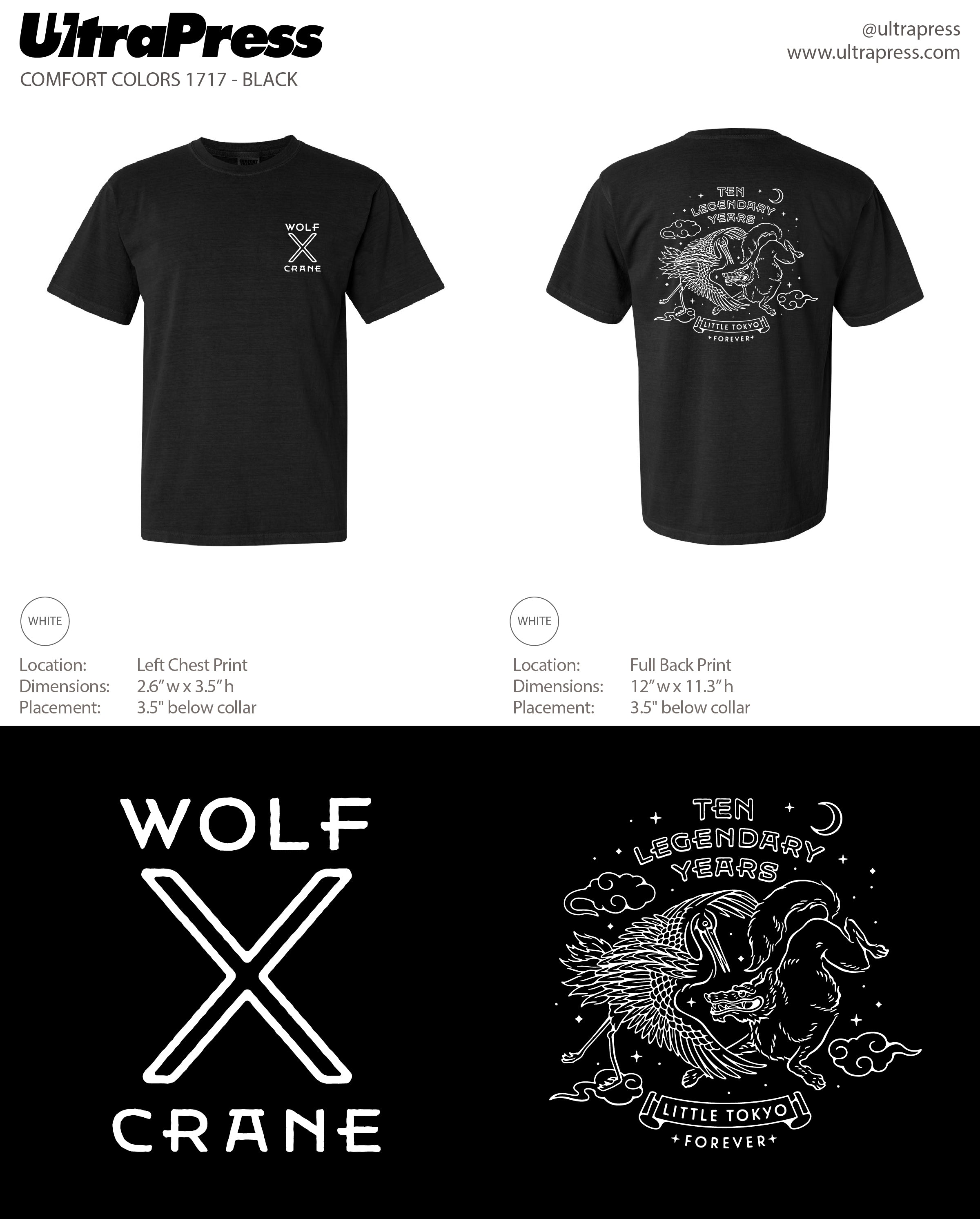 UP-SP-65857 Wolf & Crane 10 Year Anniversary Tee (Bulk 72 Min Qty)