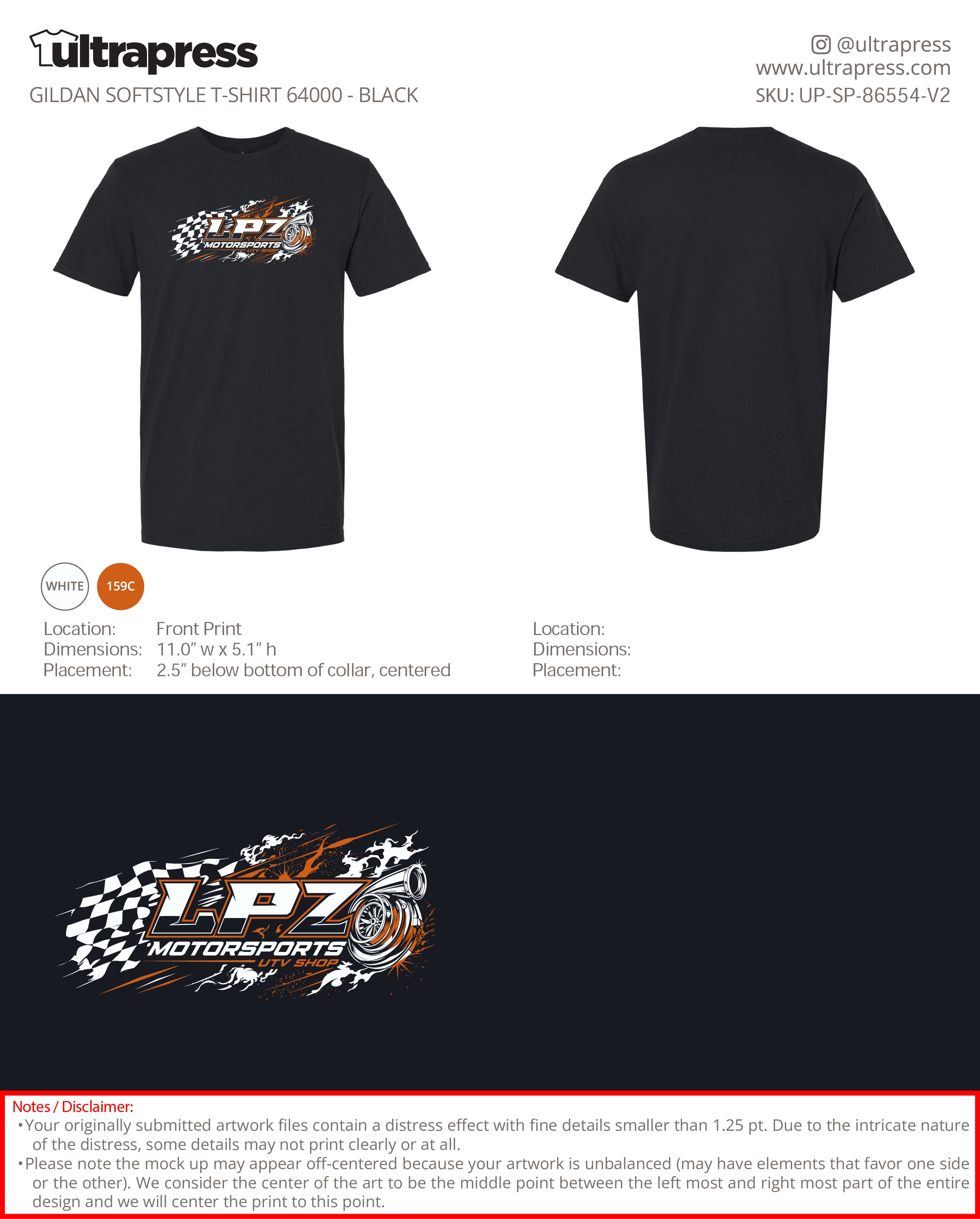 UP-SP-86554 LPZ Motor Sports - Daniel lopez 100 Min Qty (Bulk)