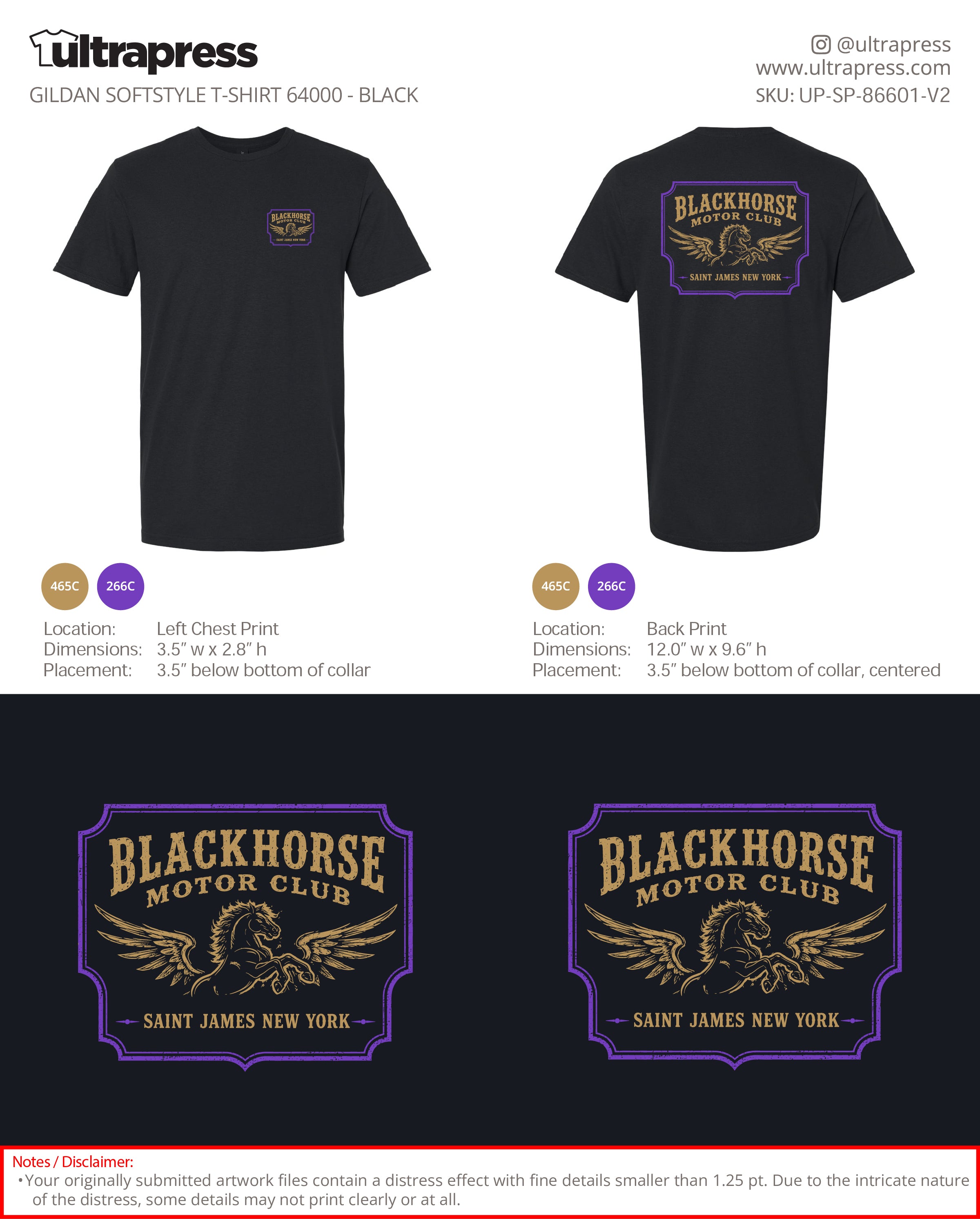 UP-SP-86601 BlackHorse Motor Club - Tony Peterford 100 Min Qty (Bulk)