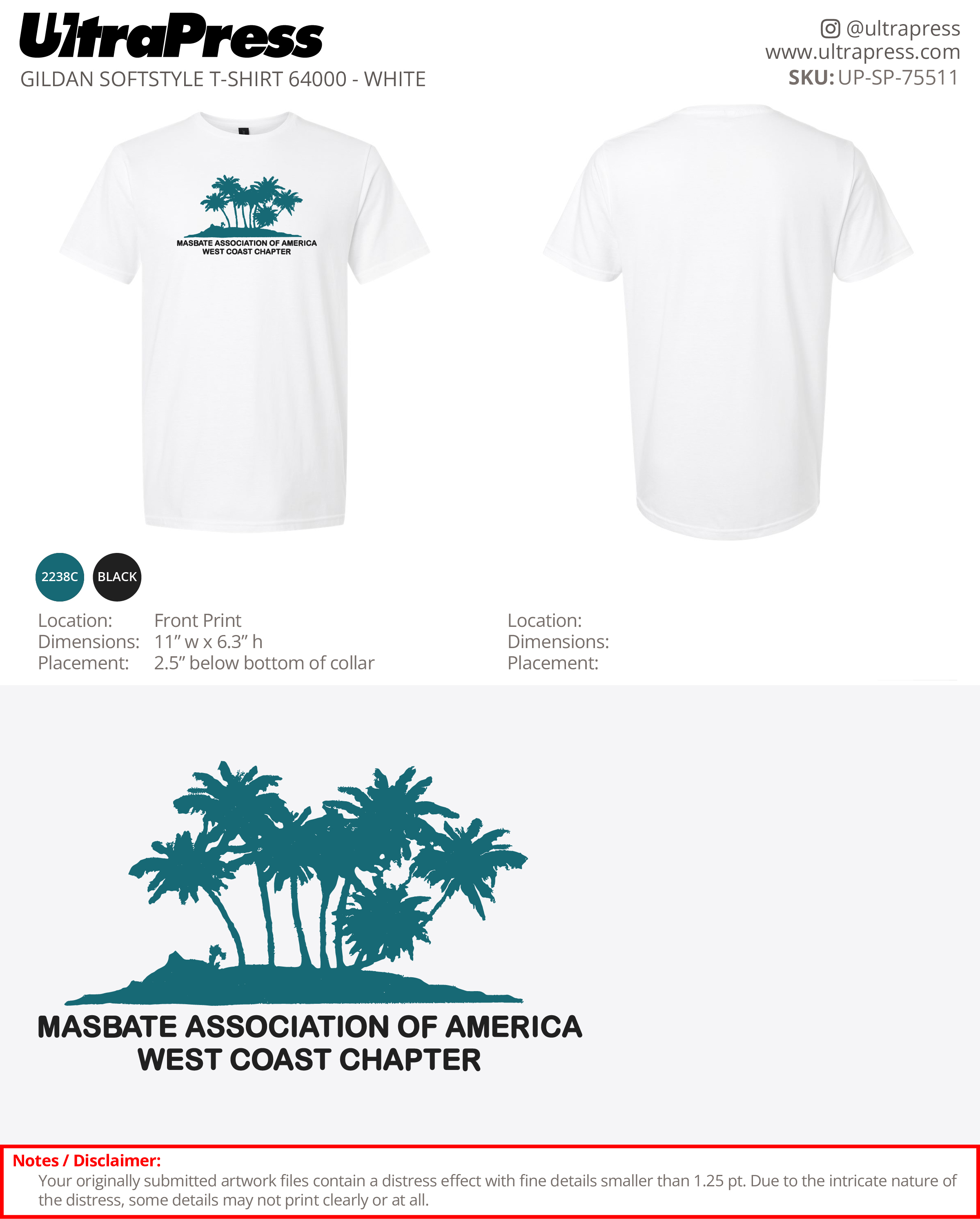 UP-SP-75511 Masbate Association of America West Coast Chapter 100 Min Qty (Bulk)