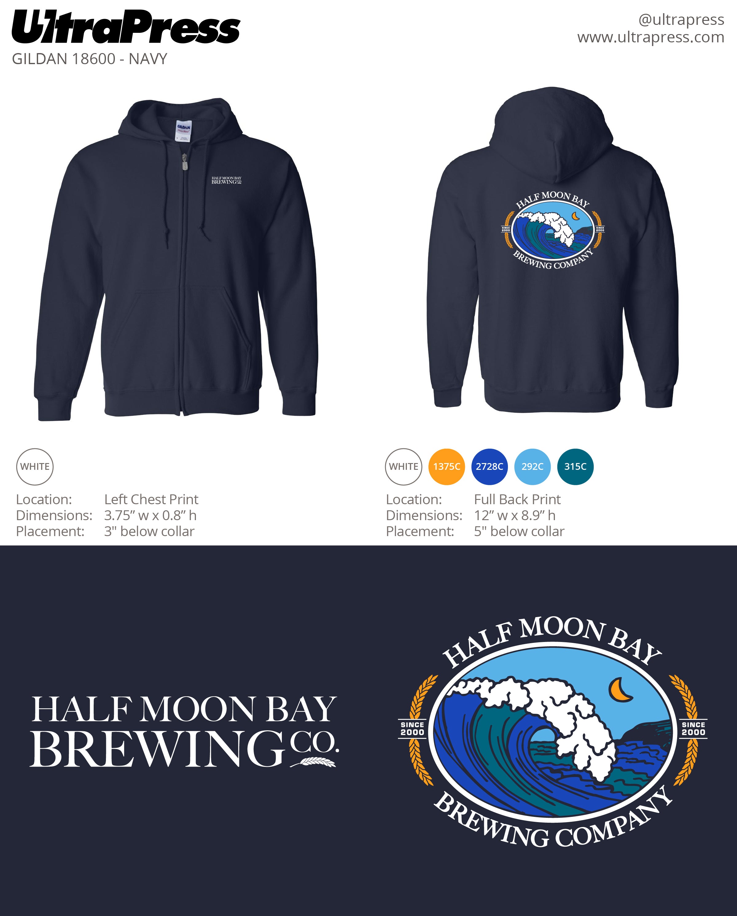 HMB-Navy Zip Hoodie with Logo Dec 2021