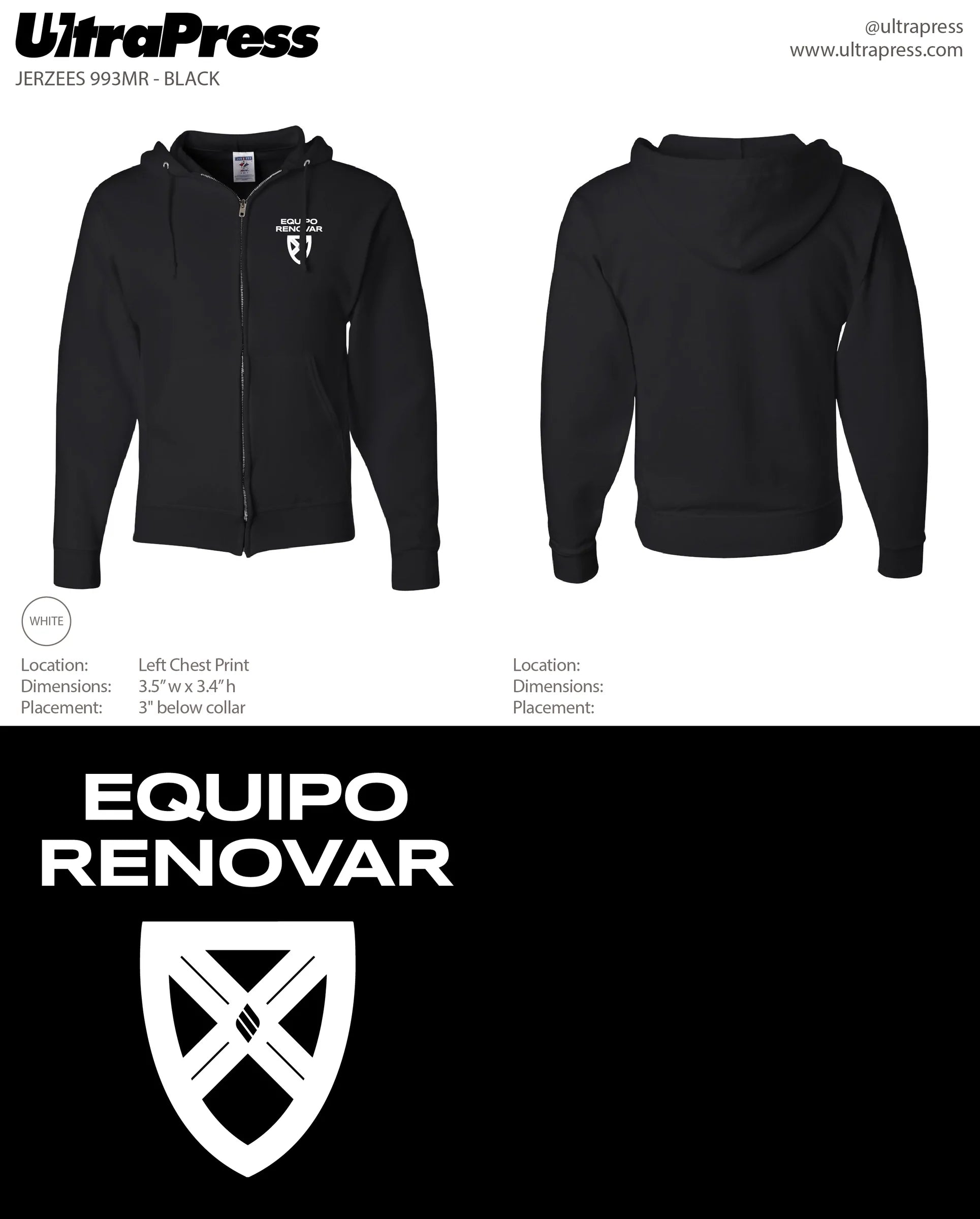 UP-FSJ-60862 FSJ Zip Hoodies 48 Min Qty (Bulk)