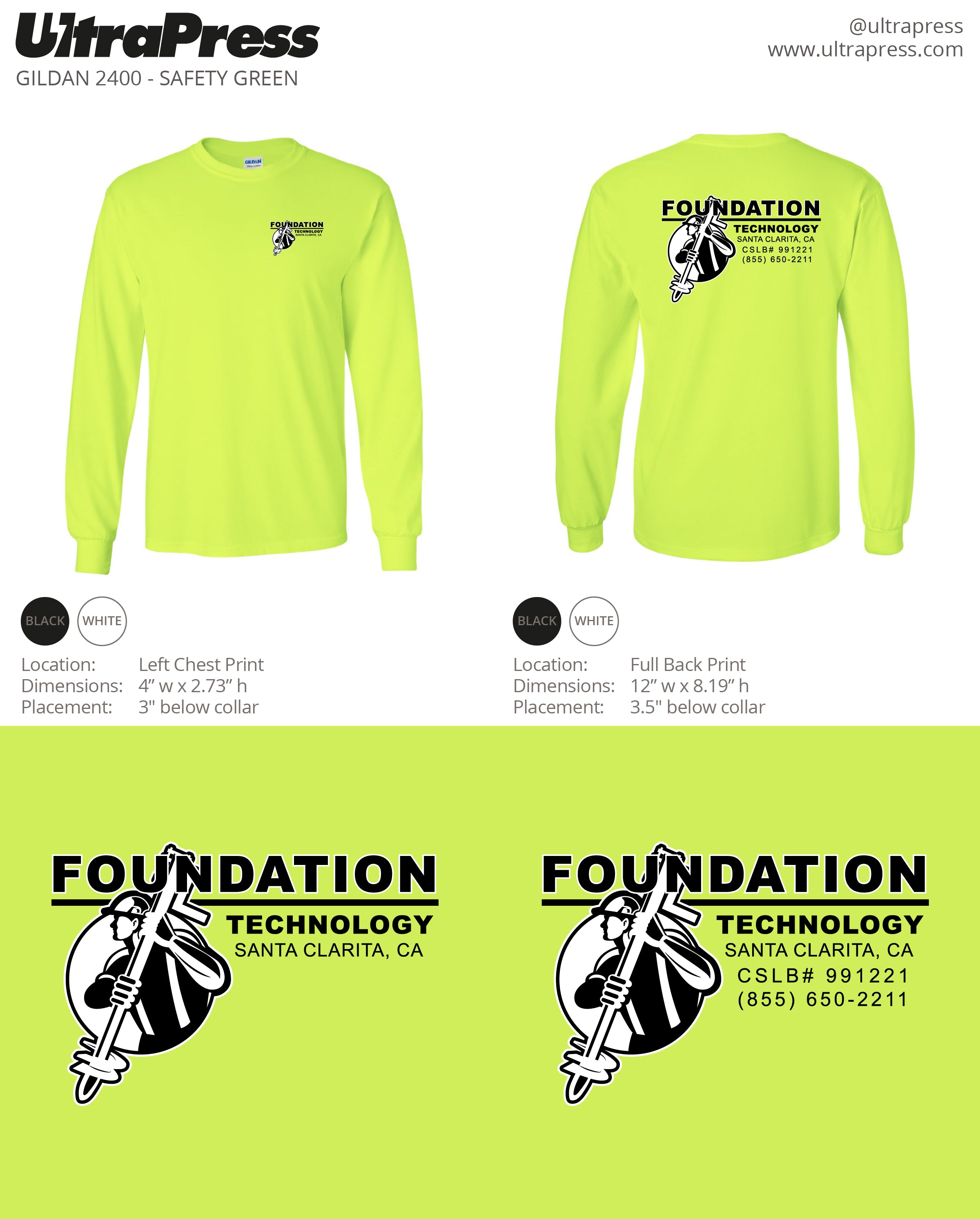 Foundation Tech Safety Long Sleeves - 72 Piece Order