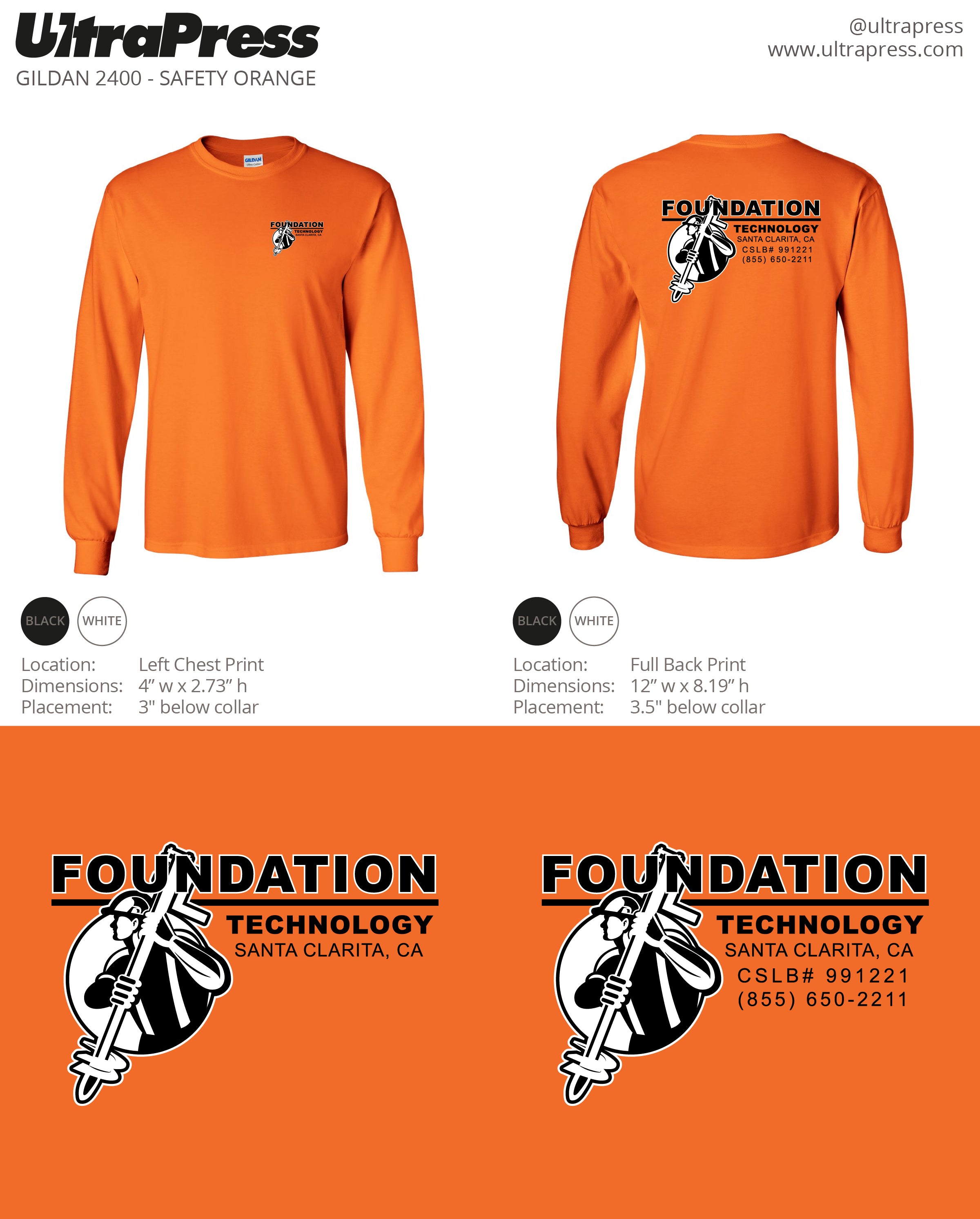 Foundation Tech Safety Long Sleeves - 72 Piece Order