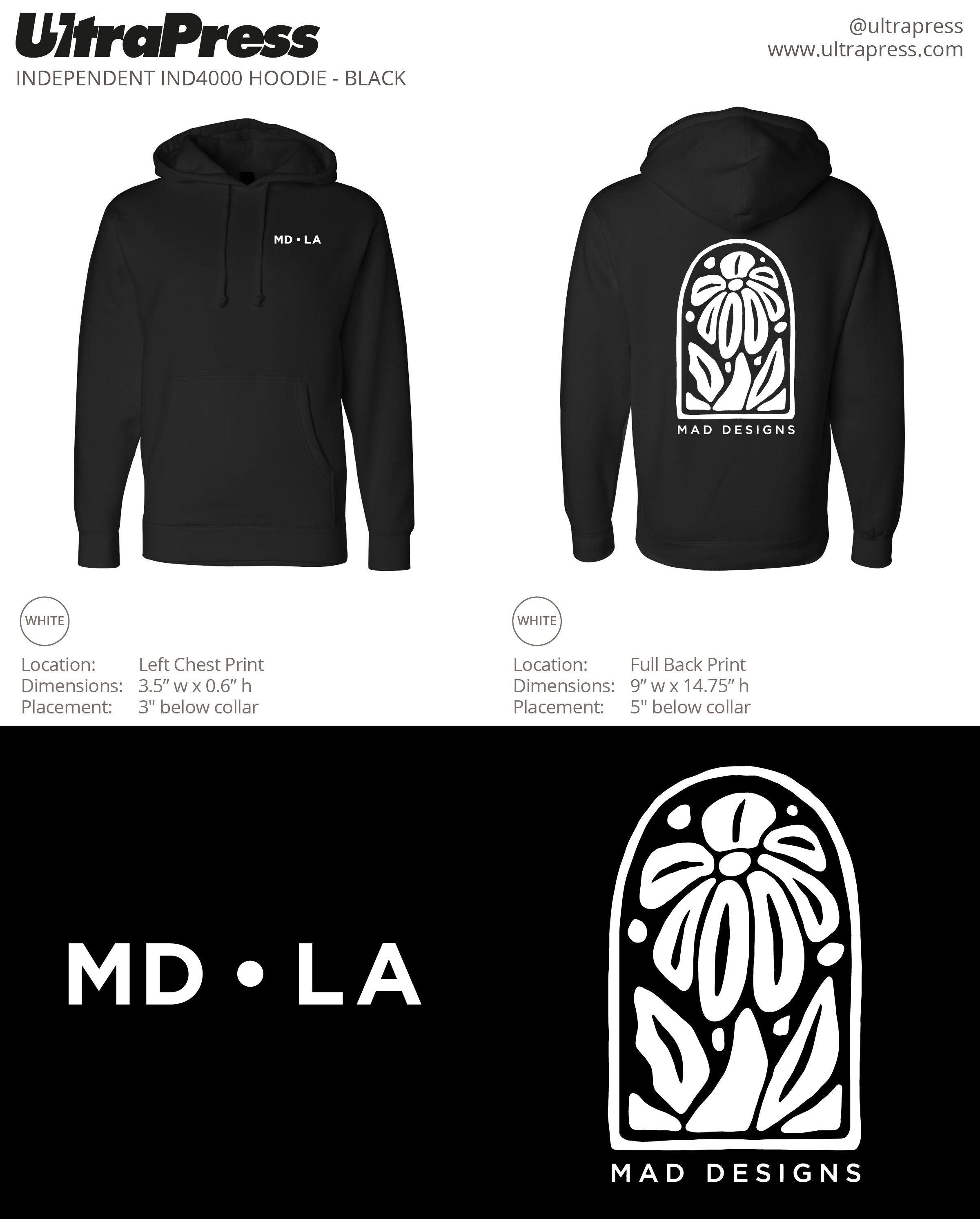UP-MADD-60230 Mad Designs Hoodie 24 Min Qty (Bulk)