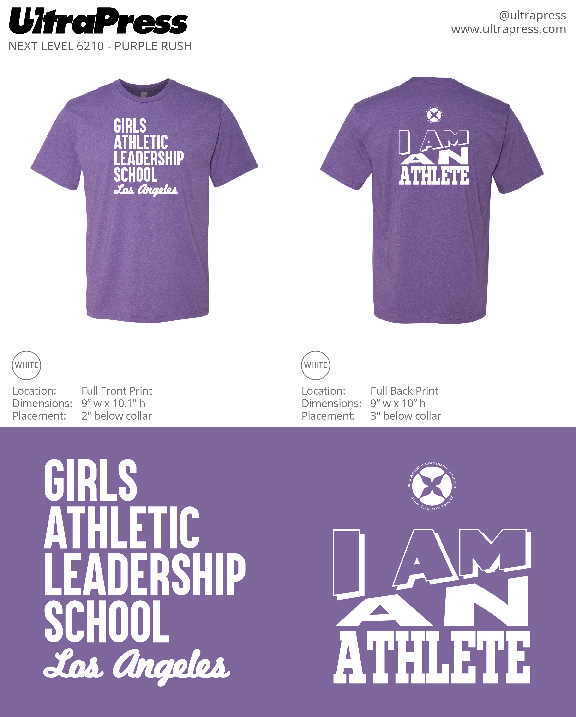 UP-SP-61560 GALS Purple I AM AN ATHLETE 48 Min Qty (Bulk)