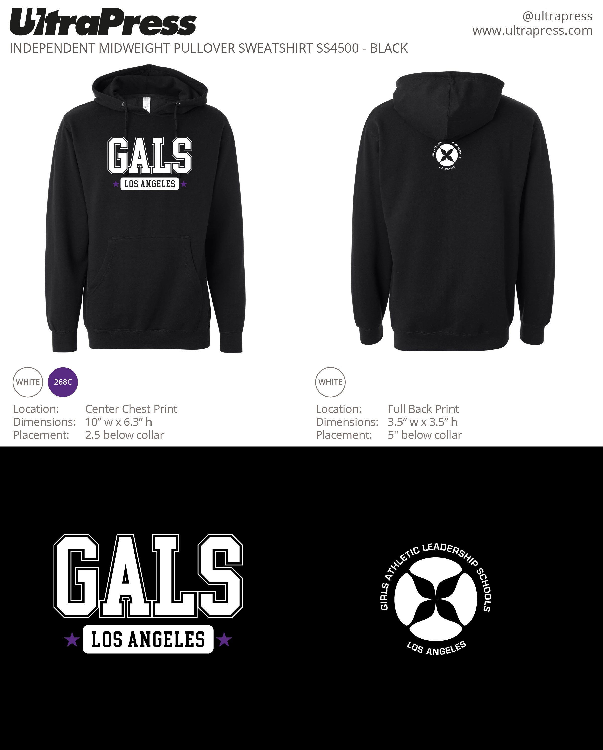 UP-SP-61562 GALS Black Hoodie 48 Min Qty (Bulk)