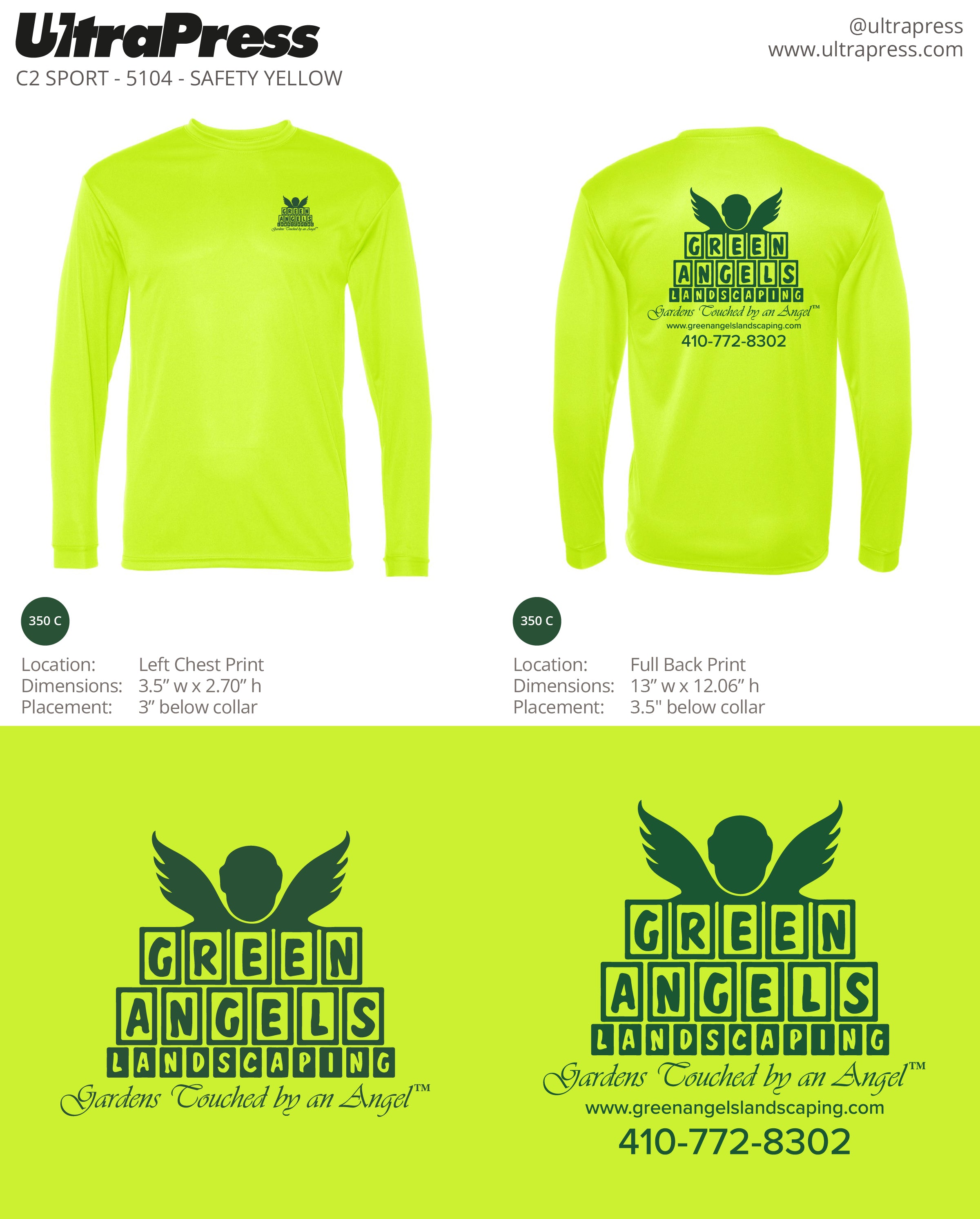 UP-SP-61637 Green Angels Long Sleeve - 36 Min Qty (Bulk)