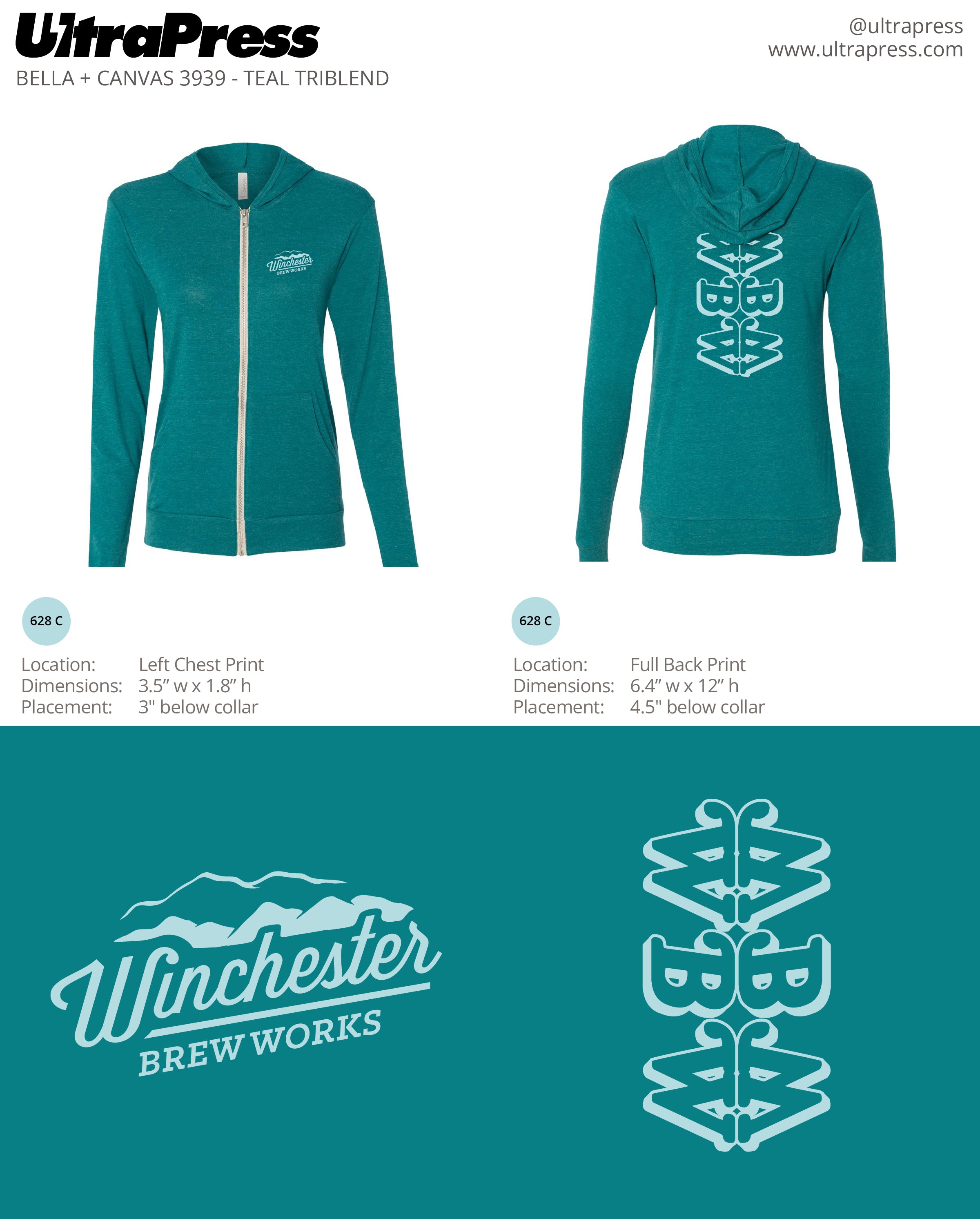 UP-SP-62301 Winchester Brew Works Logo Fleece 72 Min Qty (Bulk)