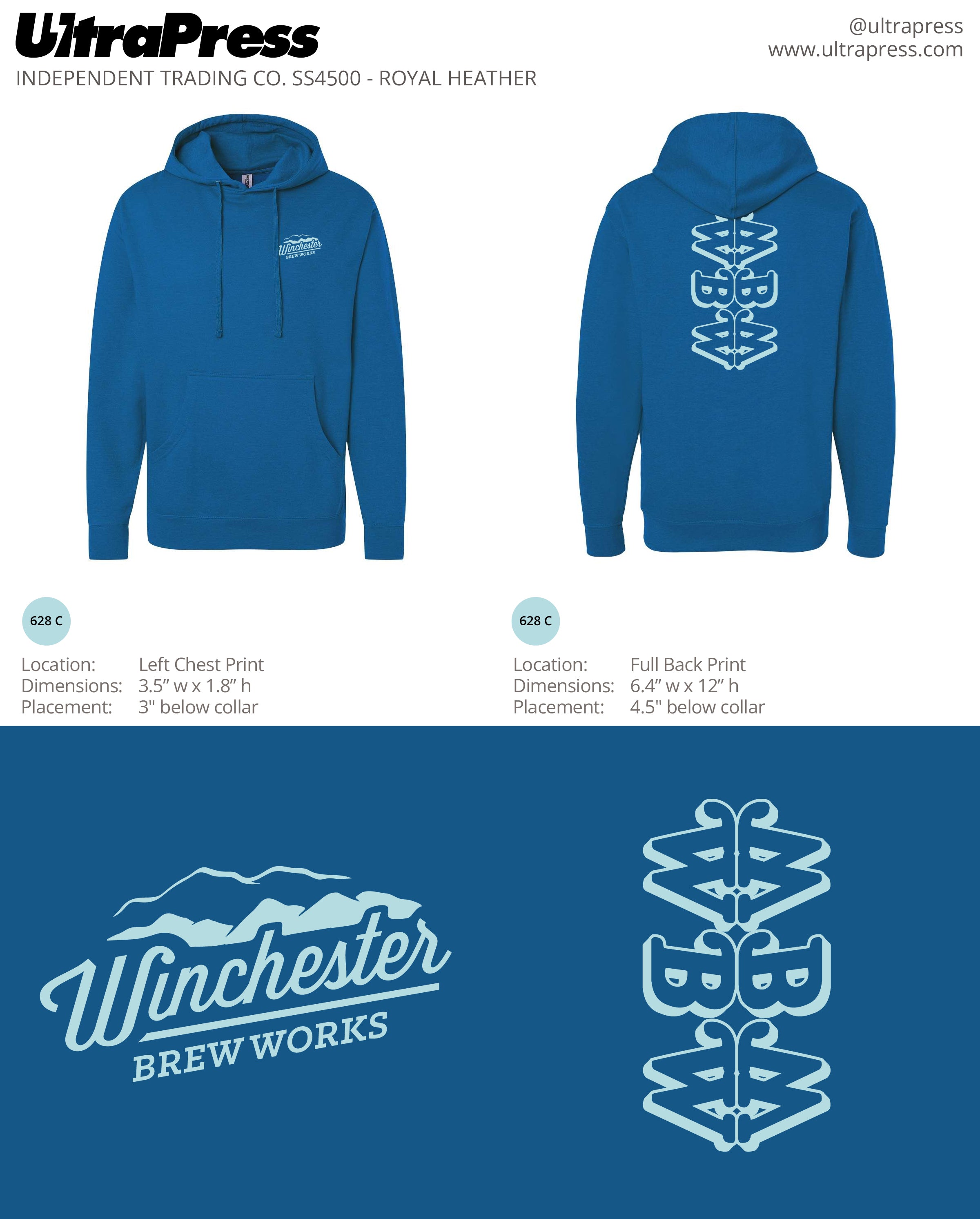 UP-SP-62301 Winchester Brew Works Logo Fleece 72 Min Qty (Bulk)