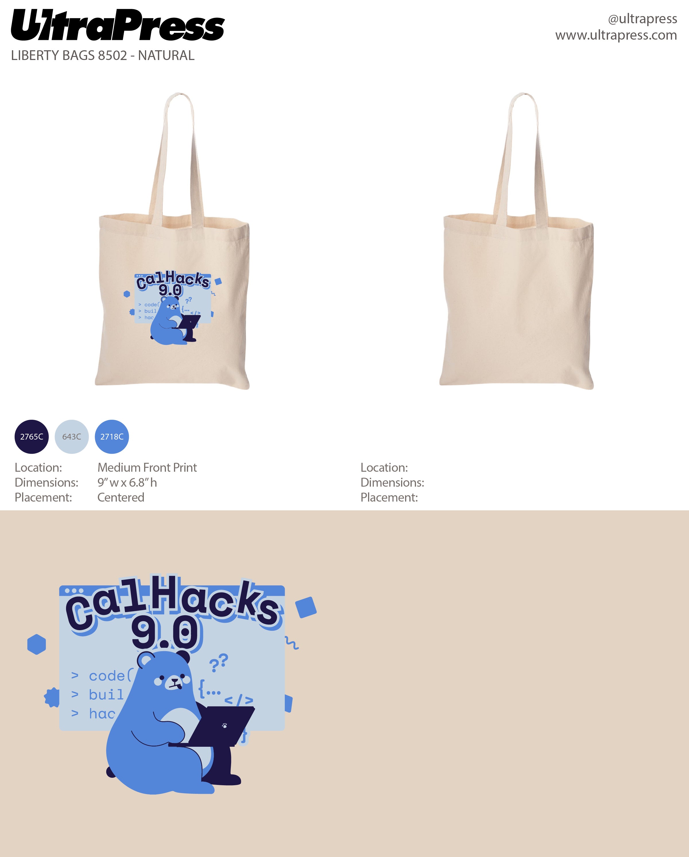 UP-SP-62365 Cal Hacks 9.0 Totes (Bulk)