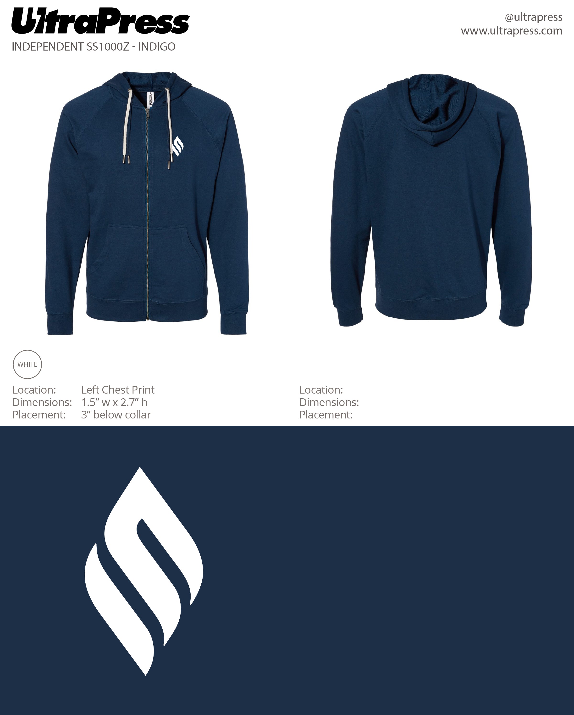 UP-SP-62657 FSJ Flame Logo Zip 48 Min Qty (Bulk)