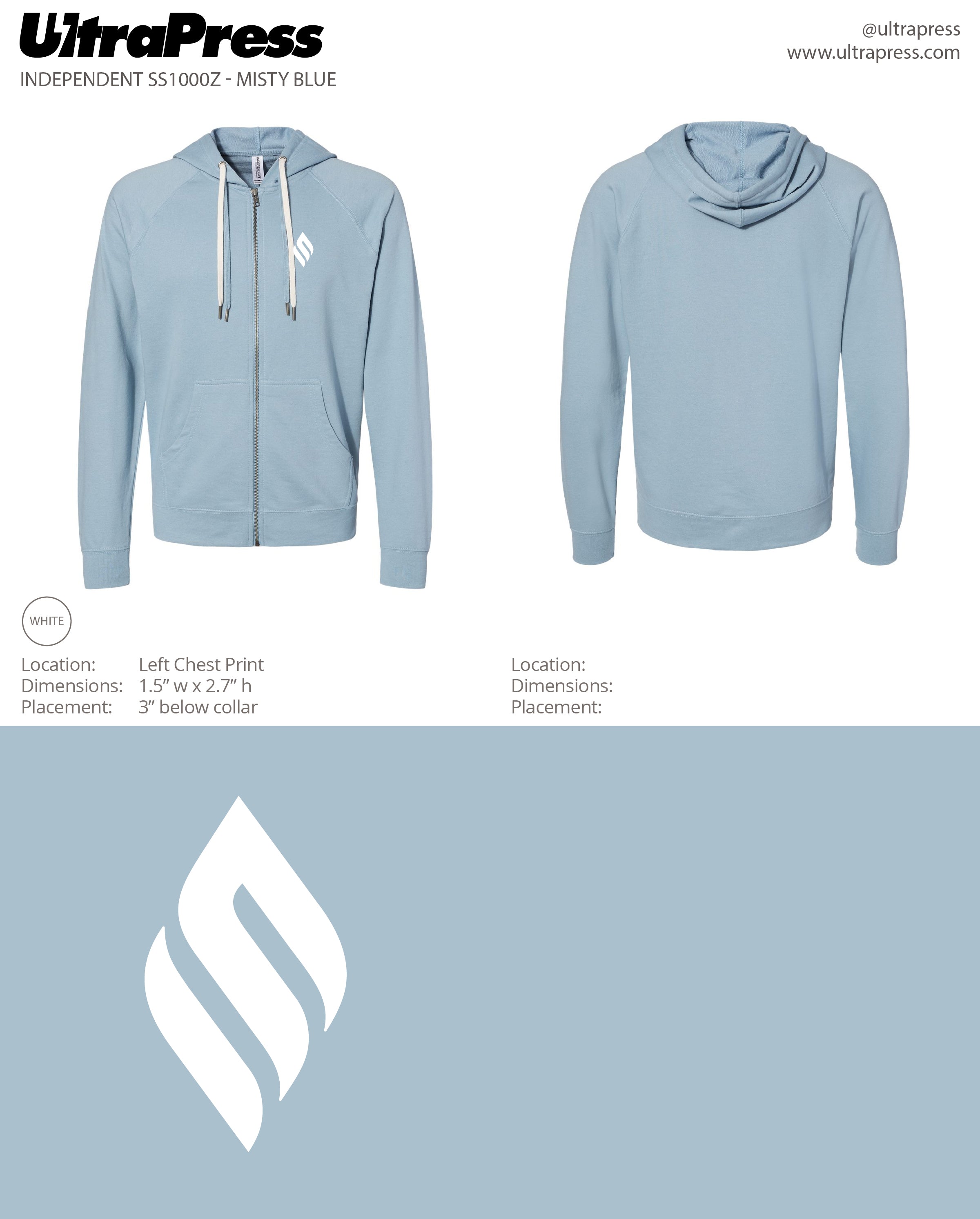 UP-SP-62657 FSJ Flame Logo Zip 48 Min Qty (Bulk)