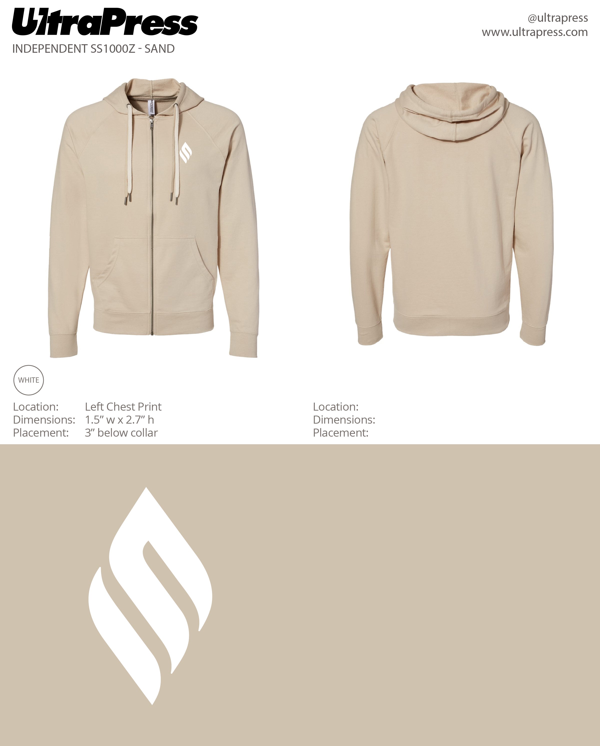 UP-SP-62657 FSJ Flame Logo Zip 48 Min Qty (Bulk)