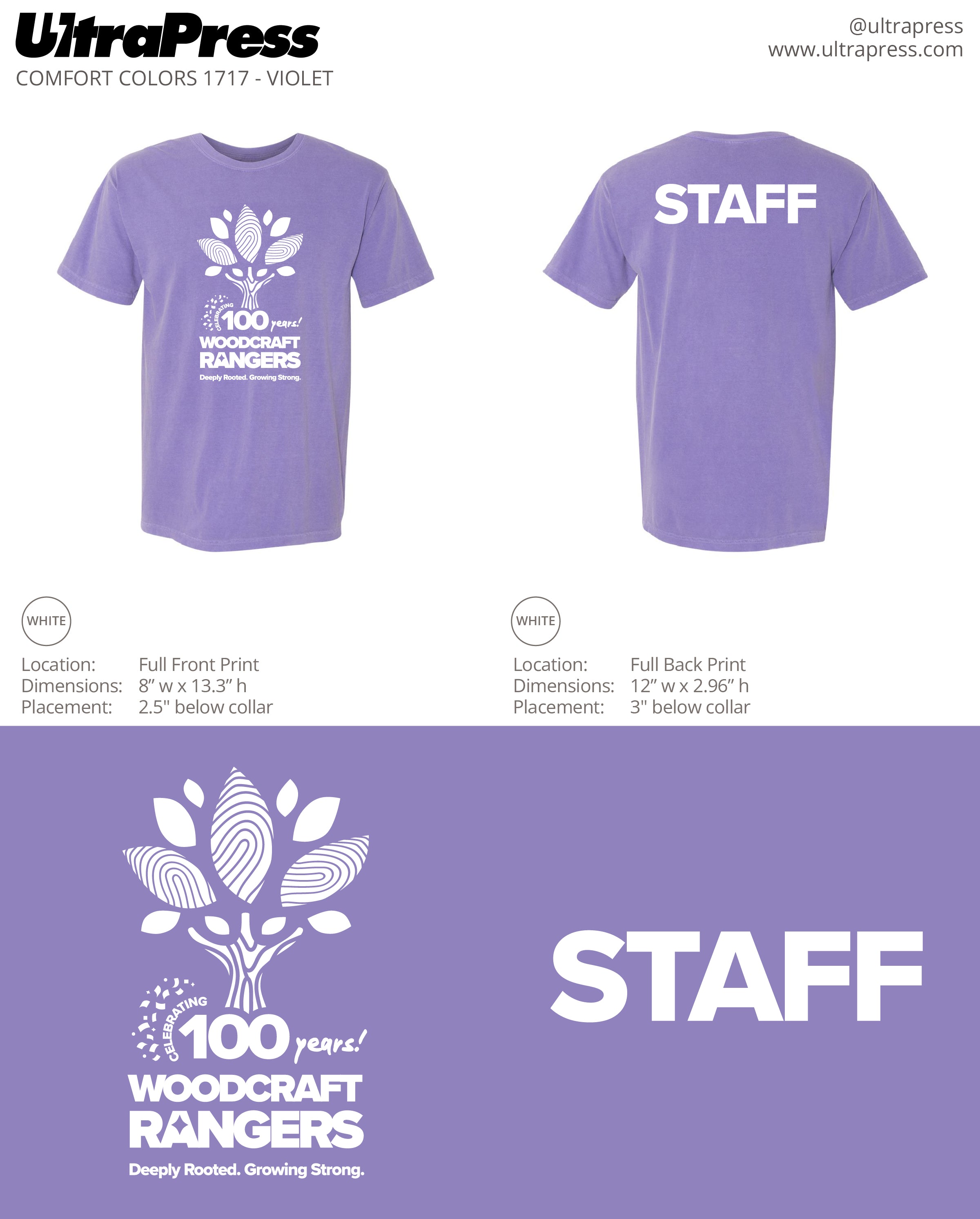 UP-SP-62787 Woodcraft Centennial STAFF Version 500 Min Qty (Bulk)