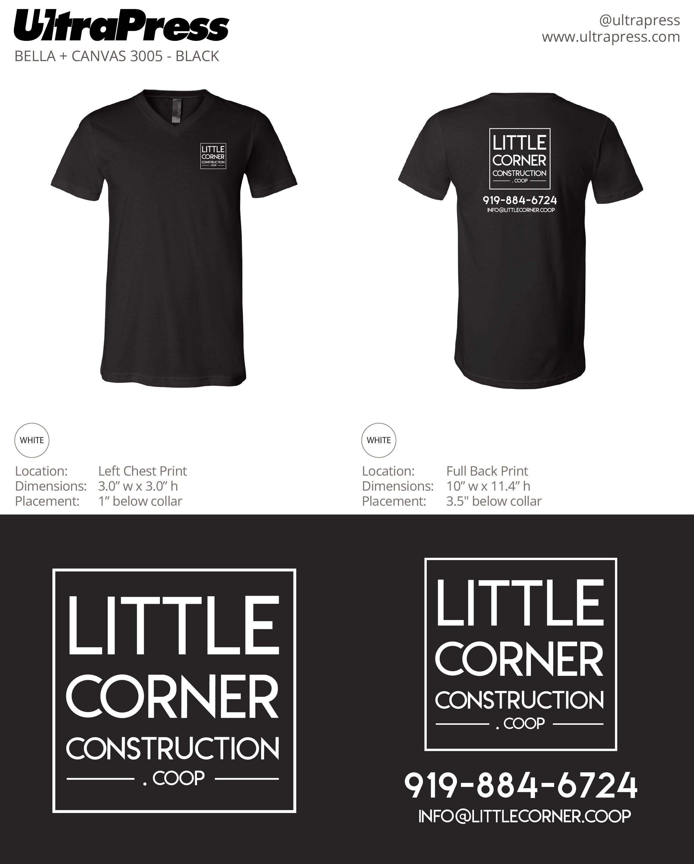 UP-SP-62840 Little Corner Construction in White Ink 144 Min Qty (Bulk)